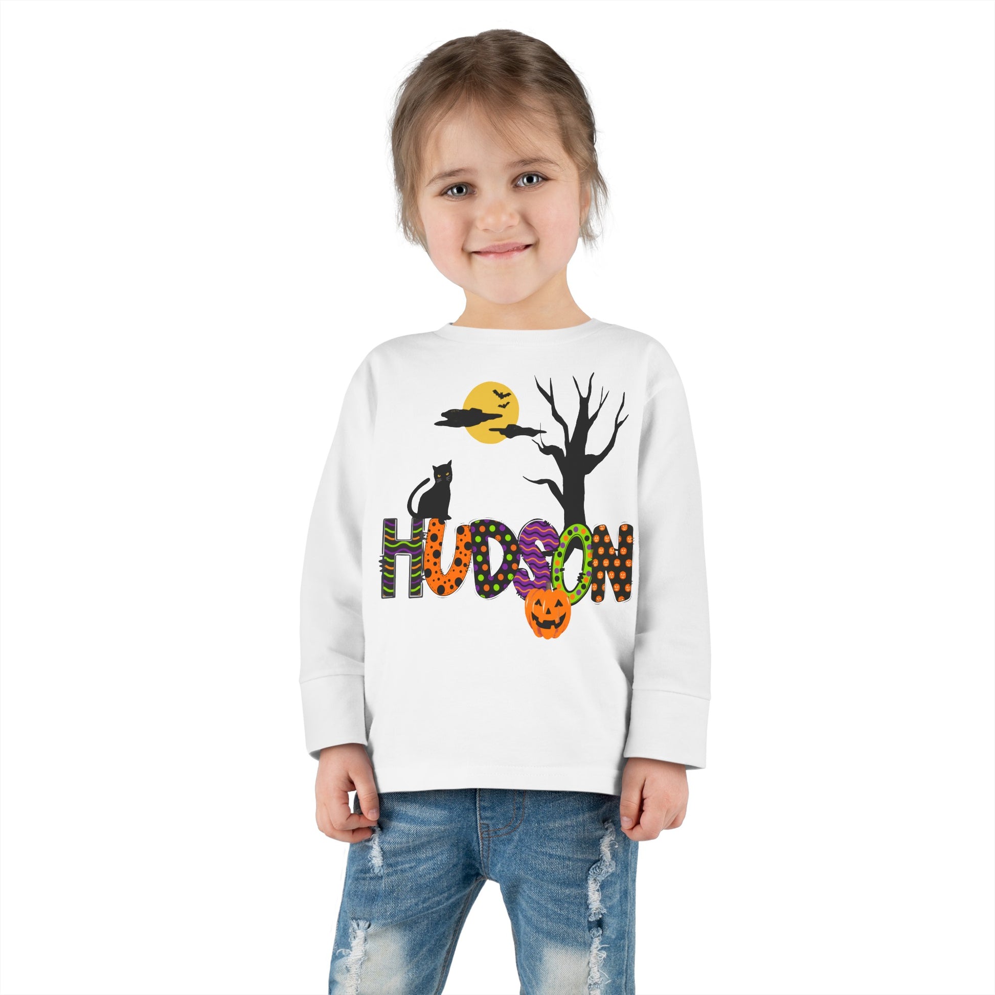 Halloween Personalized Toddler Long Sleeve T-shirt - Amazing Faith Designs