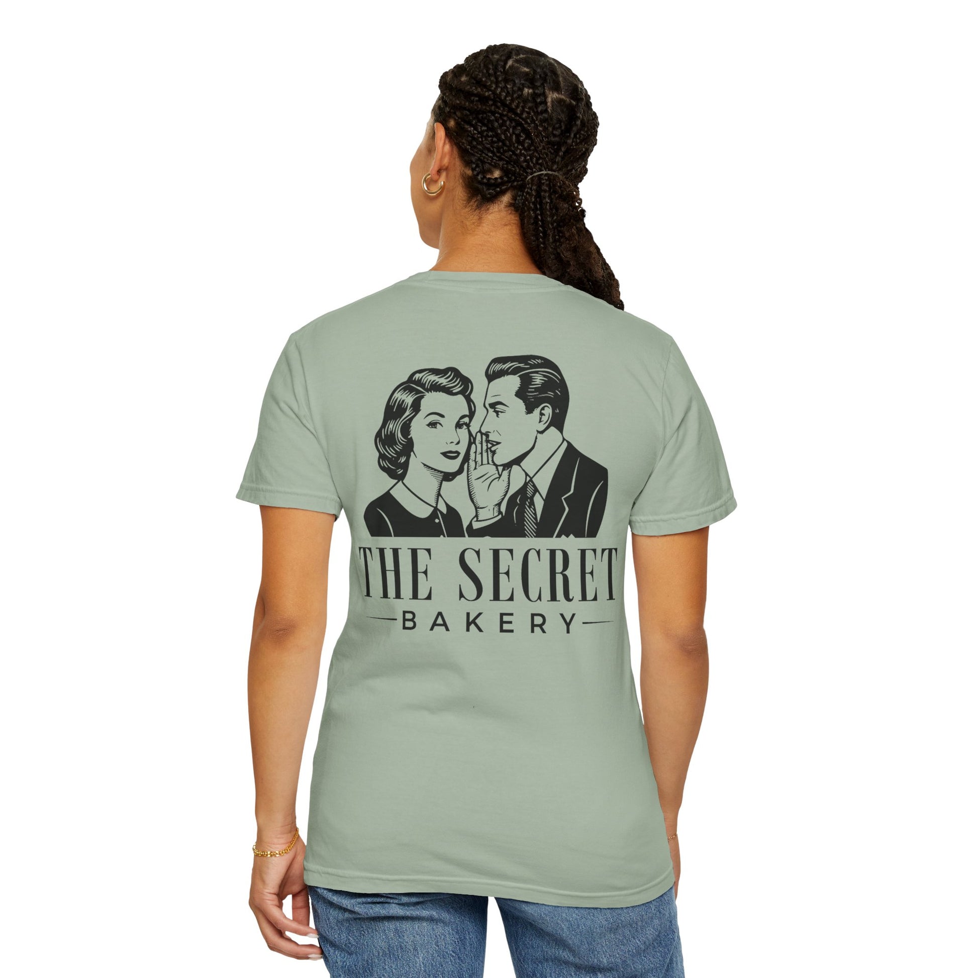 The Secret Bakery Custom Logo Comfort Colors Shirt with back print - Amazing Faith Designs