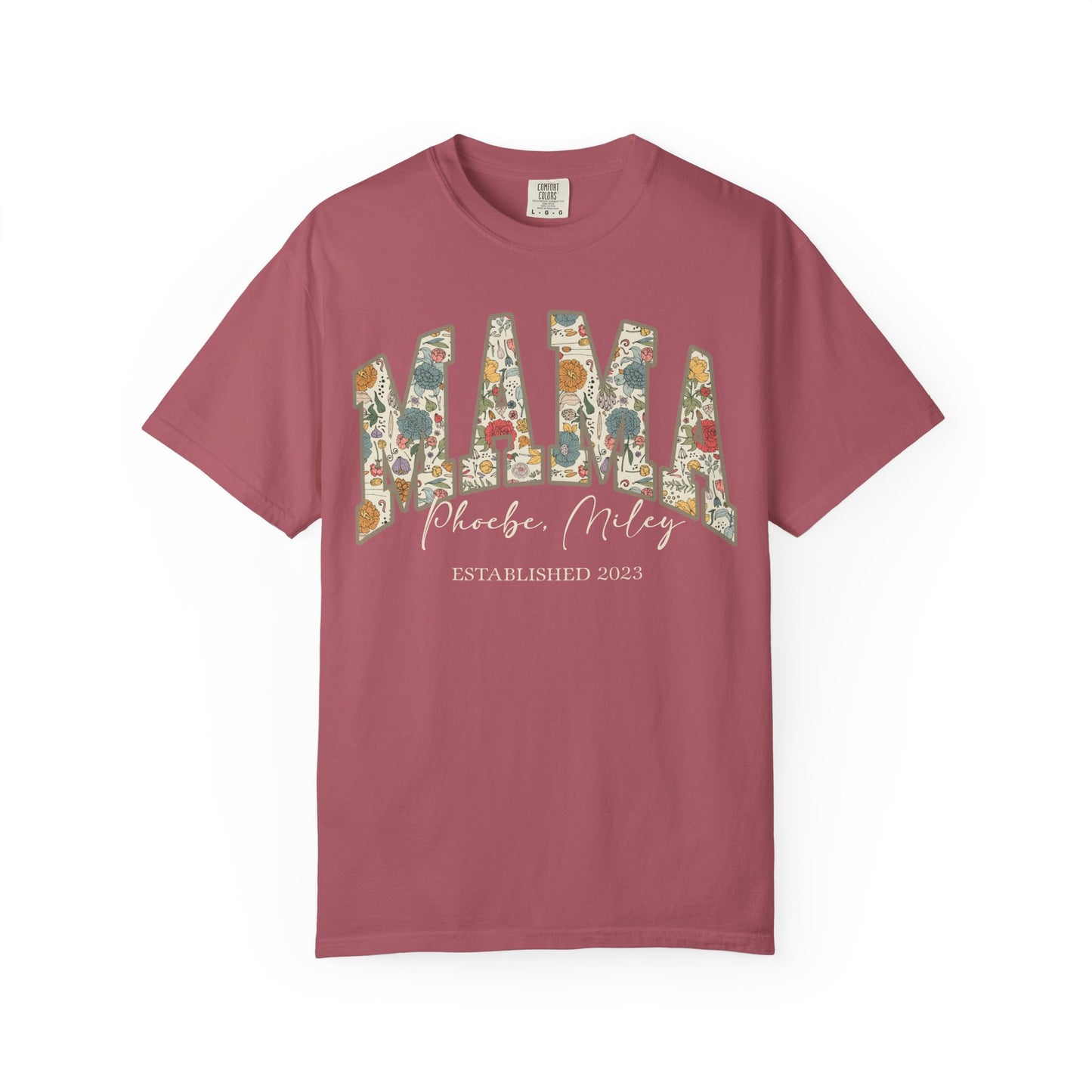 Mama Grandma Wildflowers Personalized with Kids Garment Dyed Shirt - Amazing Faith Designs