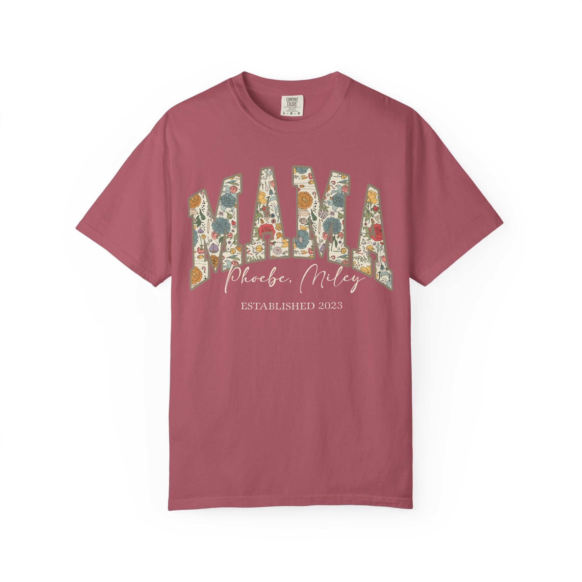 Mama Grandma Wildflowers Personalized with Kids Garment Dyed Shirt - Amazing Faith Designs