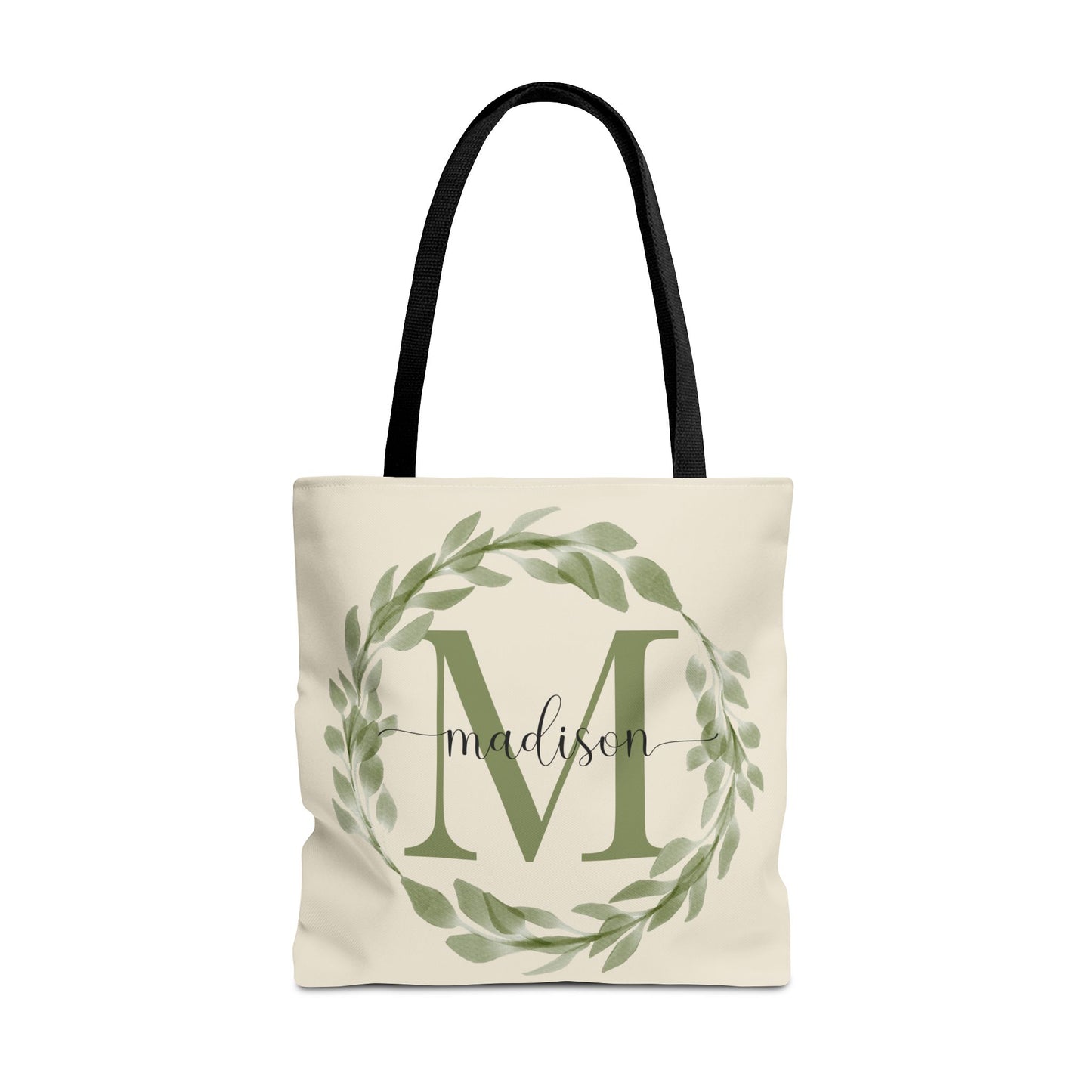 Monogram Wreath Tote Bag - Amazing Faith Designs