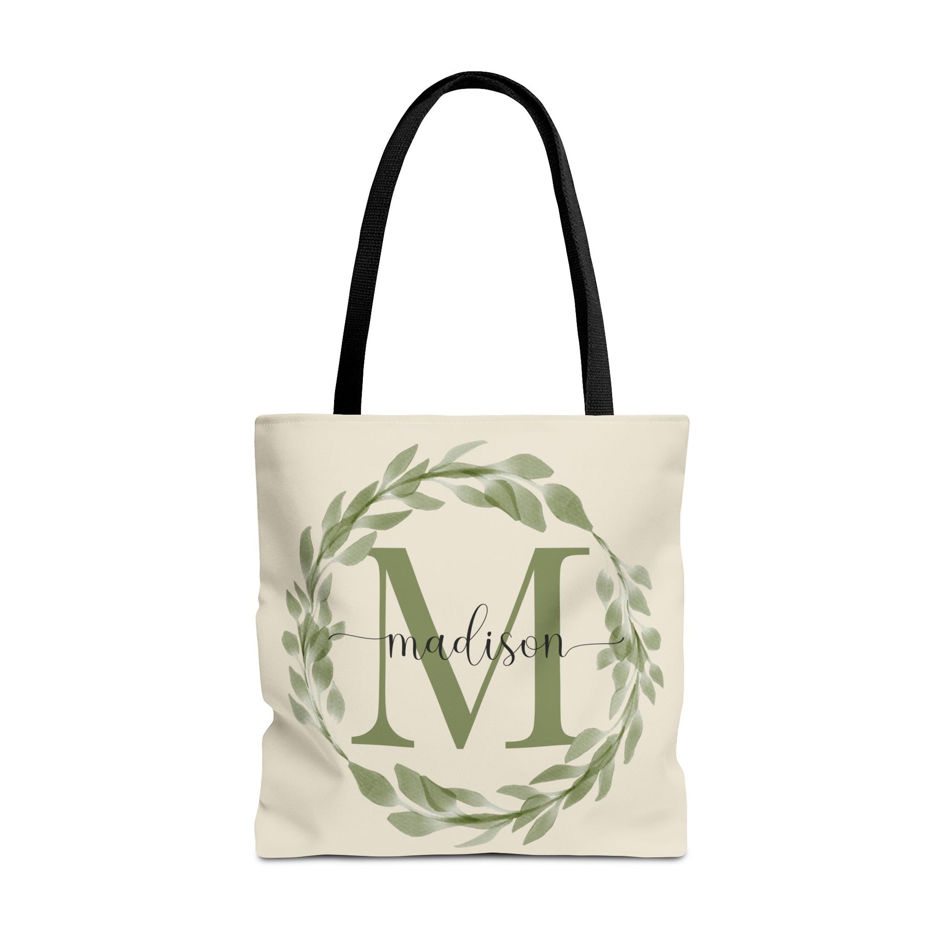 Monogram Wreath Tote Bag - Amazing Faith Designs