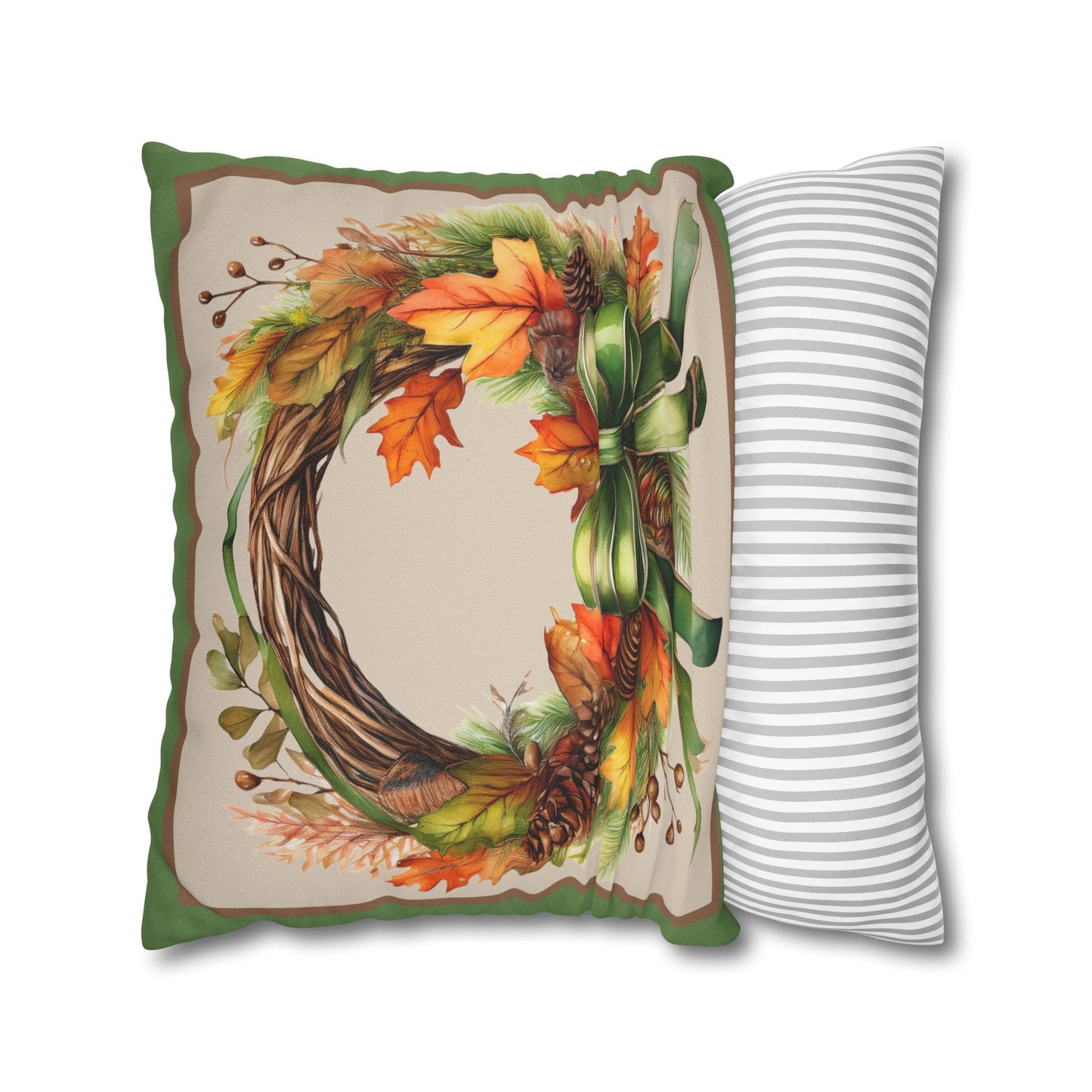 Fall Wreath Pillow Cover - Amazing Faith Designs