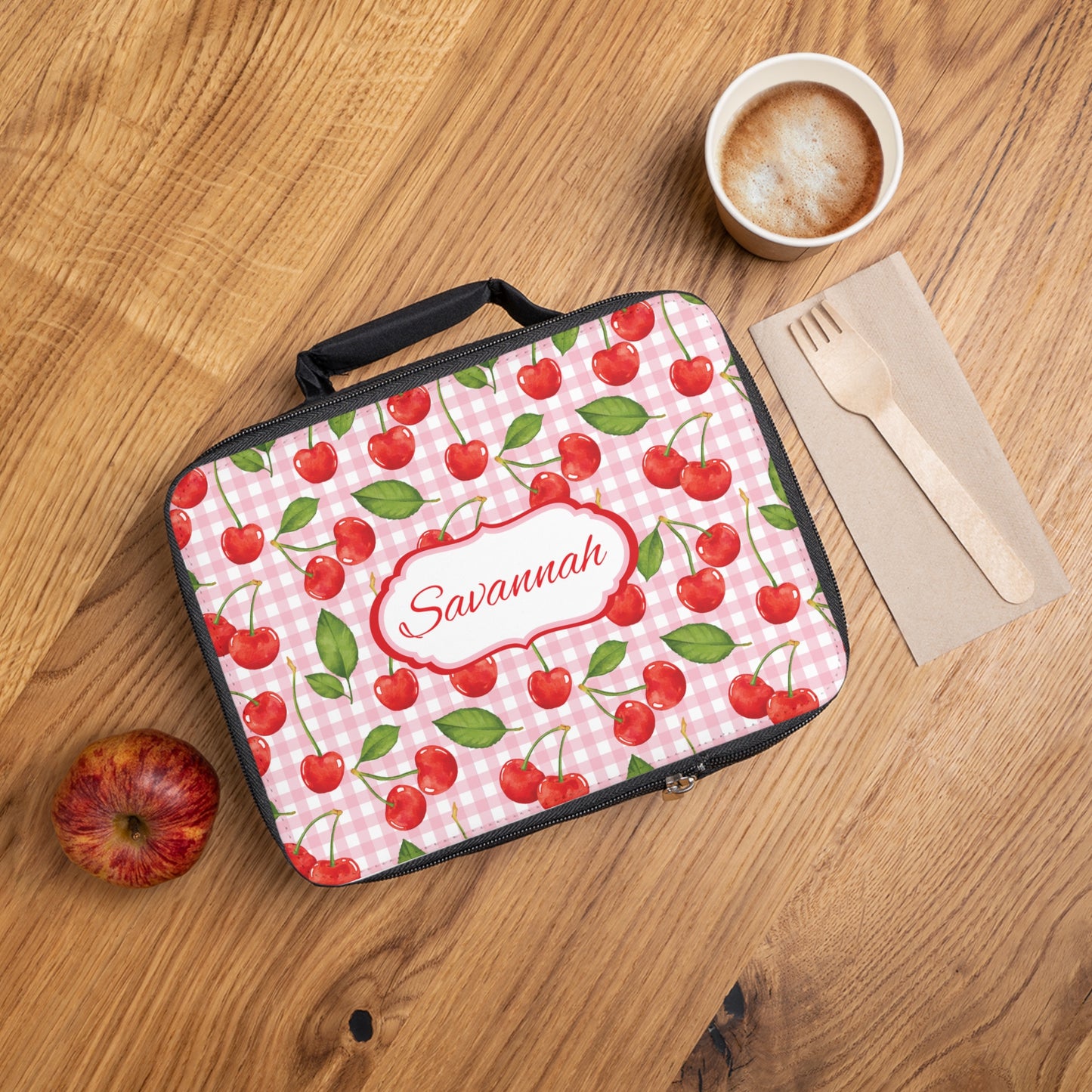 Red Cherries Personalized Lunch Box - Amazing Faith Designs