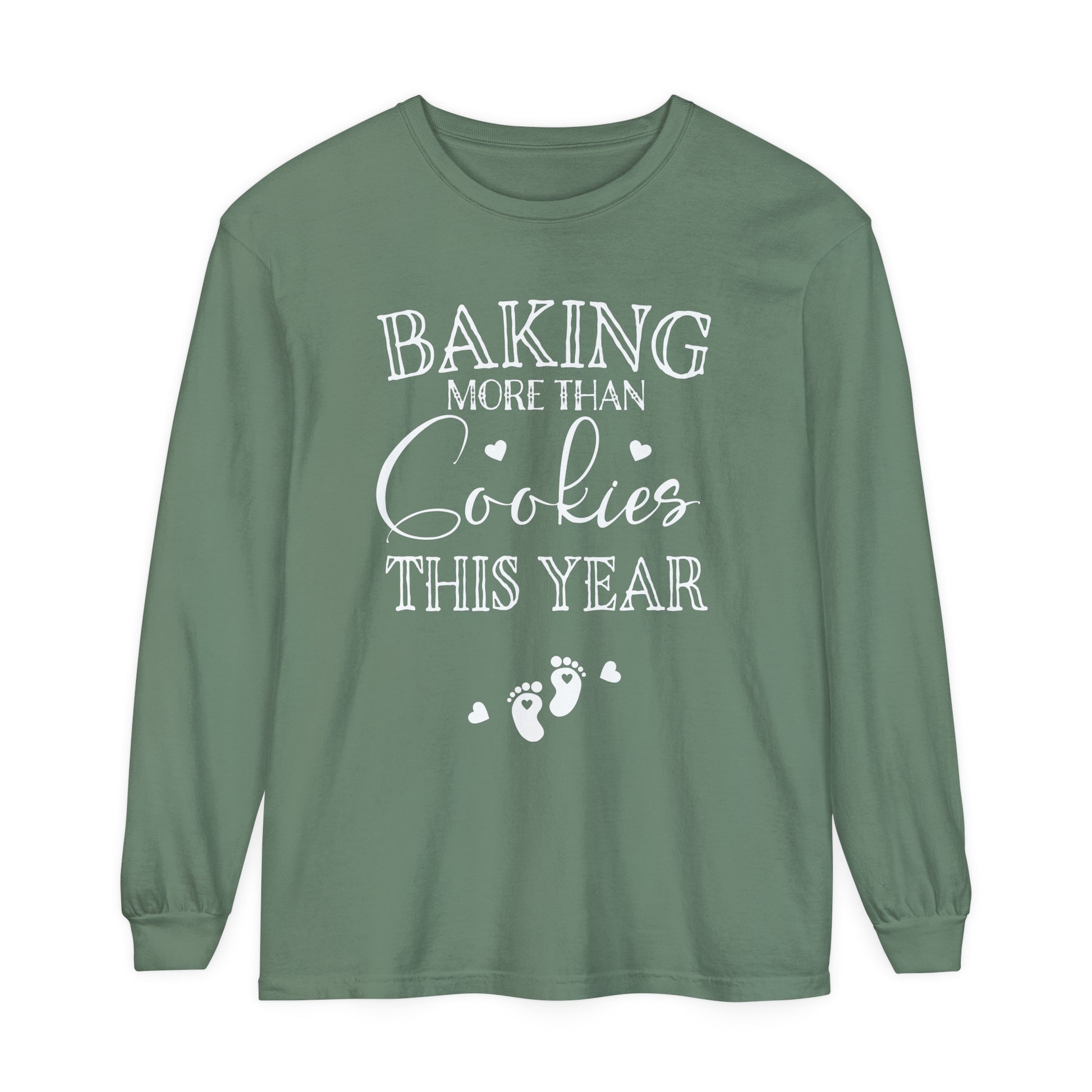 Baking More than Cookies Long Sleeve Pregnancy Tshirt - Amazing Faith Designs