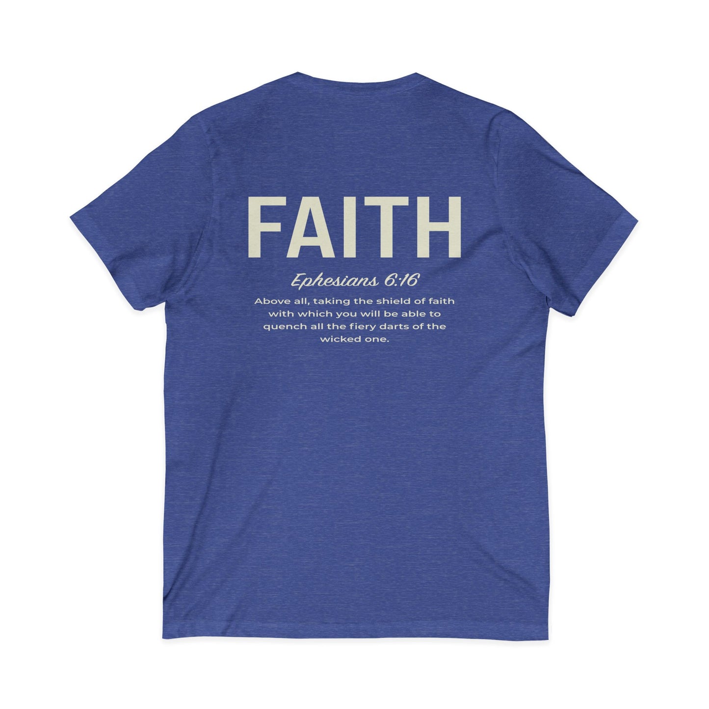 Faith Shield V-Neck Christian Shirt - Amazing Faith Designs