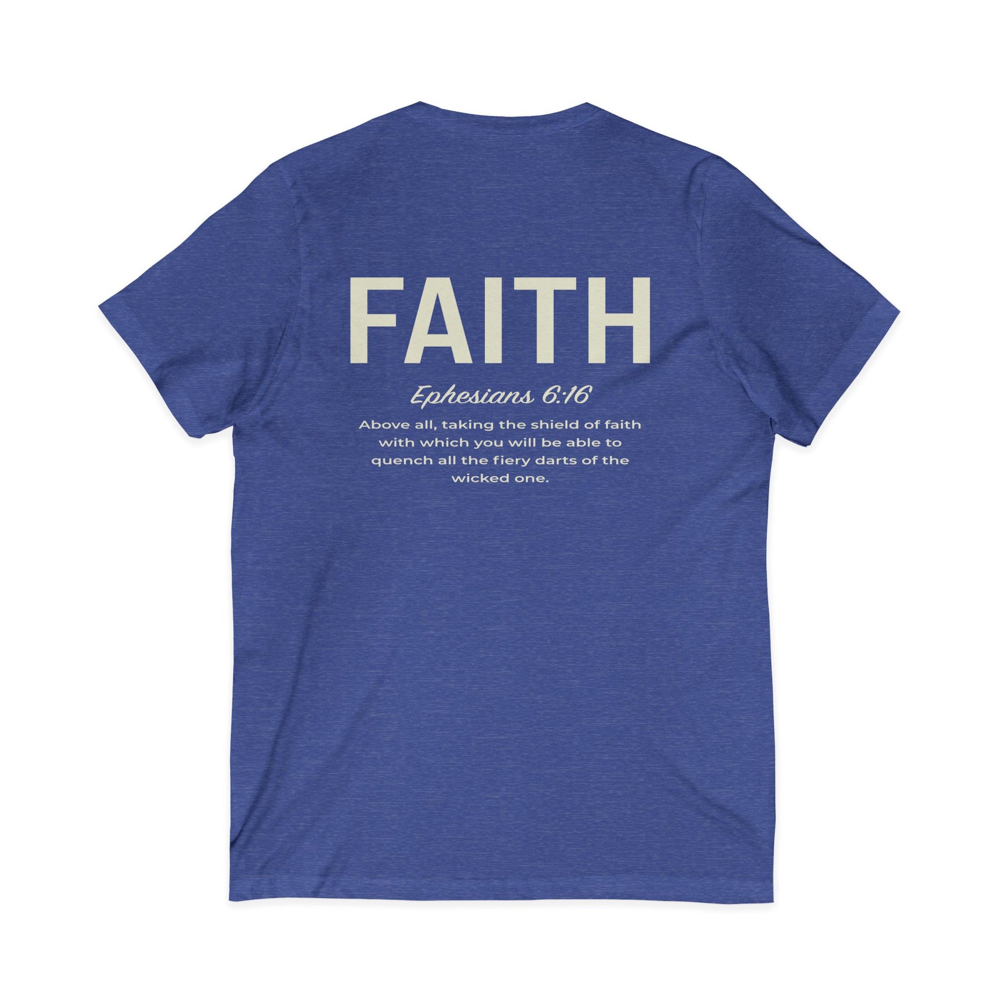 Faith Shield V-Neck Christian Shirt - Amazing Faith Designs