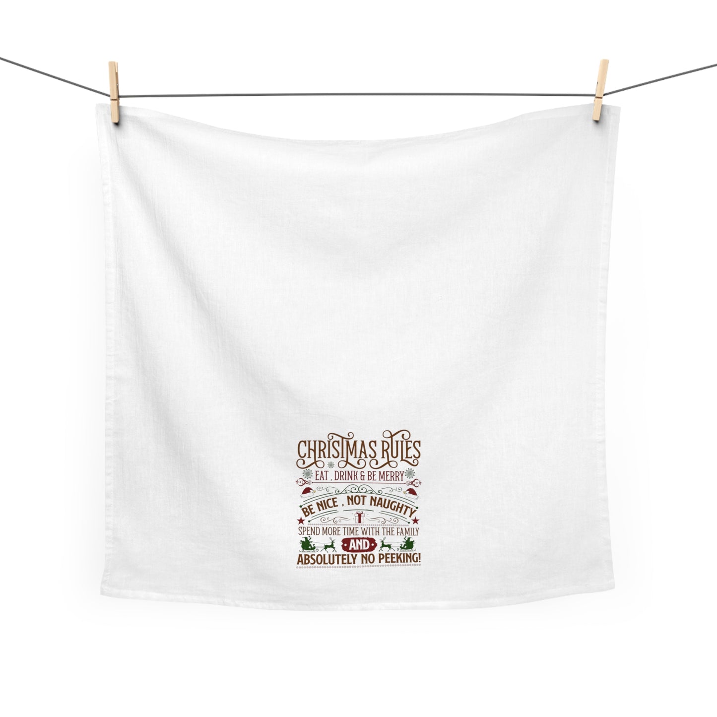 Christmas Rules Kitchen Tea Towel - Amazing Faith Designs