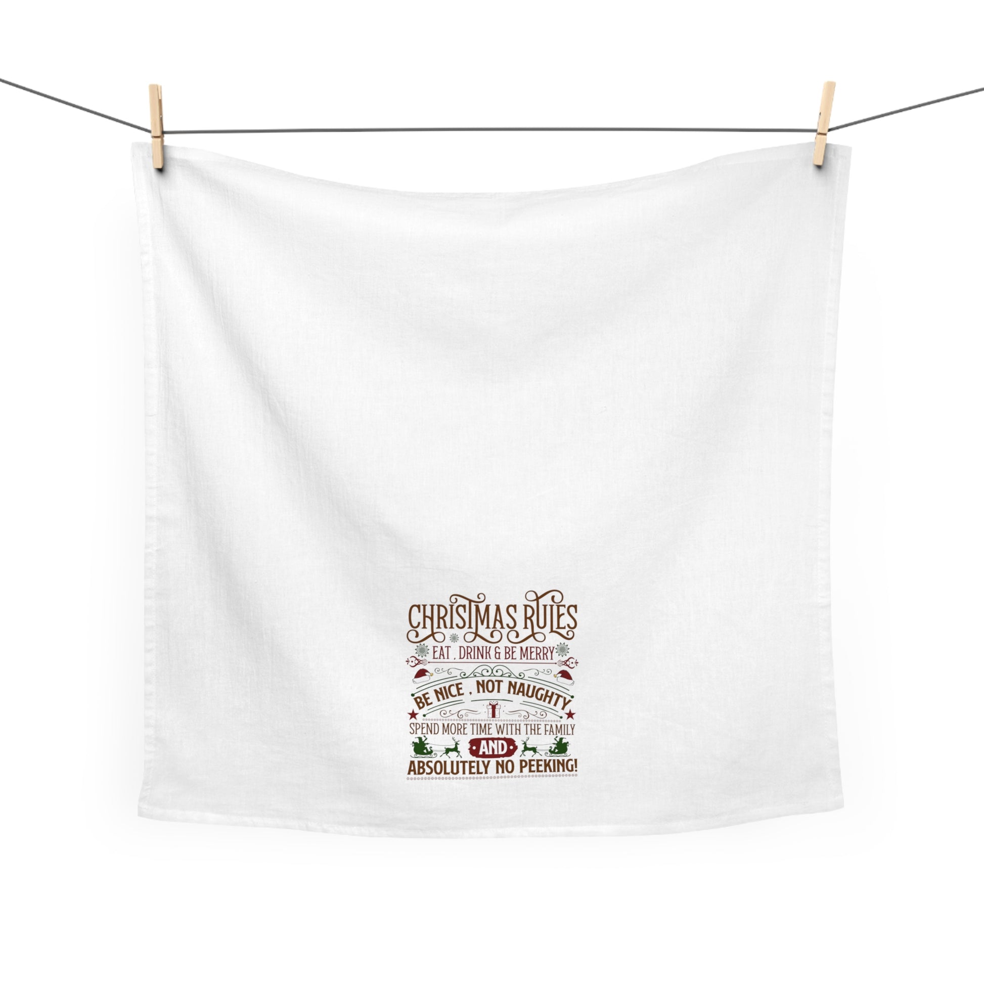 Christmas Rules Kitchen Tea Towel - Amazing Faith Designs