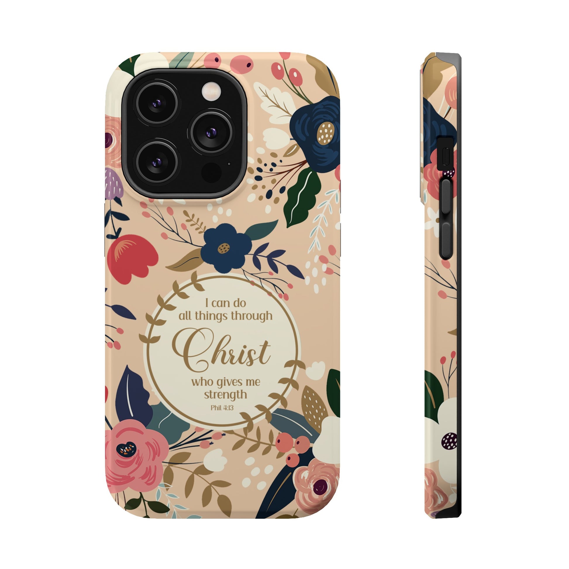 Philippians 4:13 Floral Christian MAGSAFE Phone Case - Amazing Faith Designs