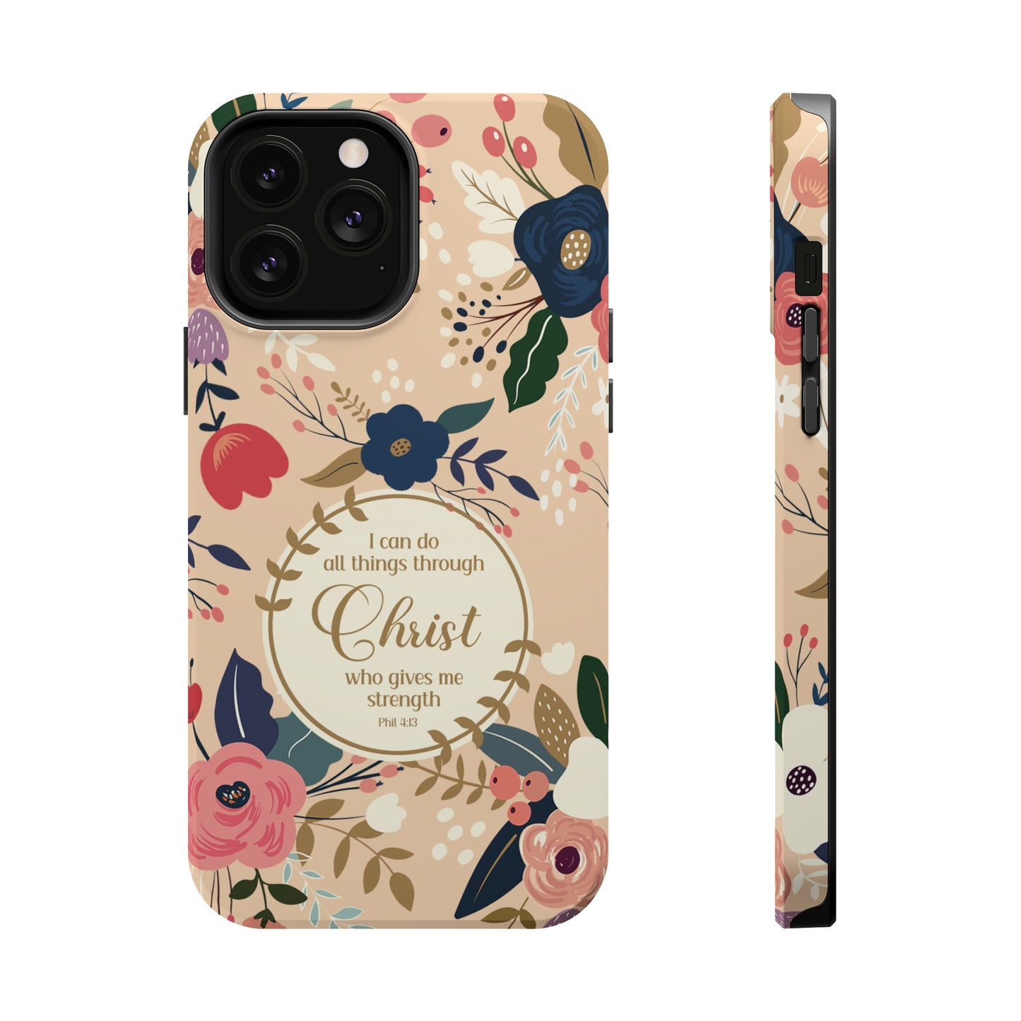 Philippians 4:13 Floral Christian MAGSAFE Phone Case - Amazing Faith Designs