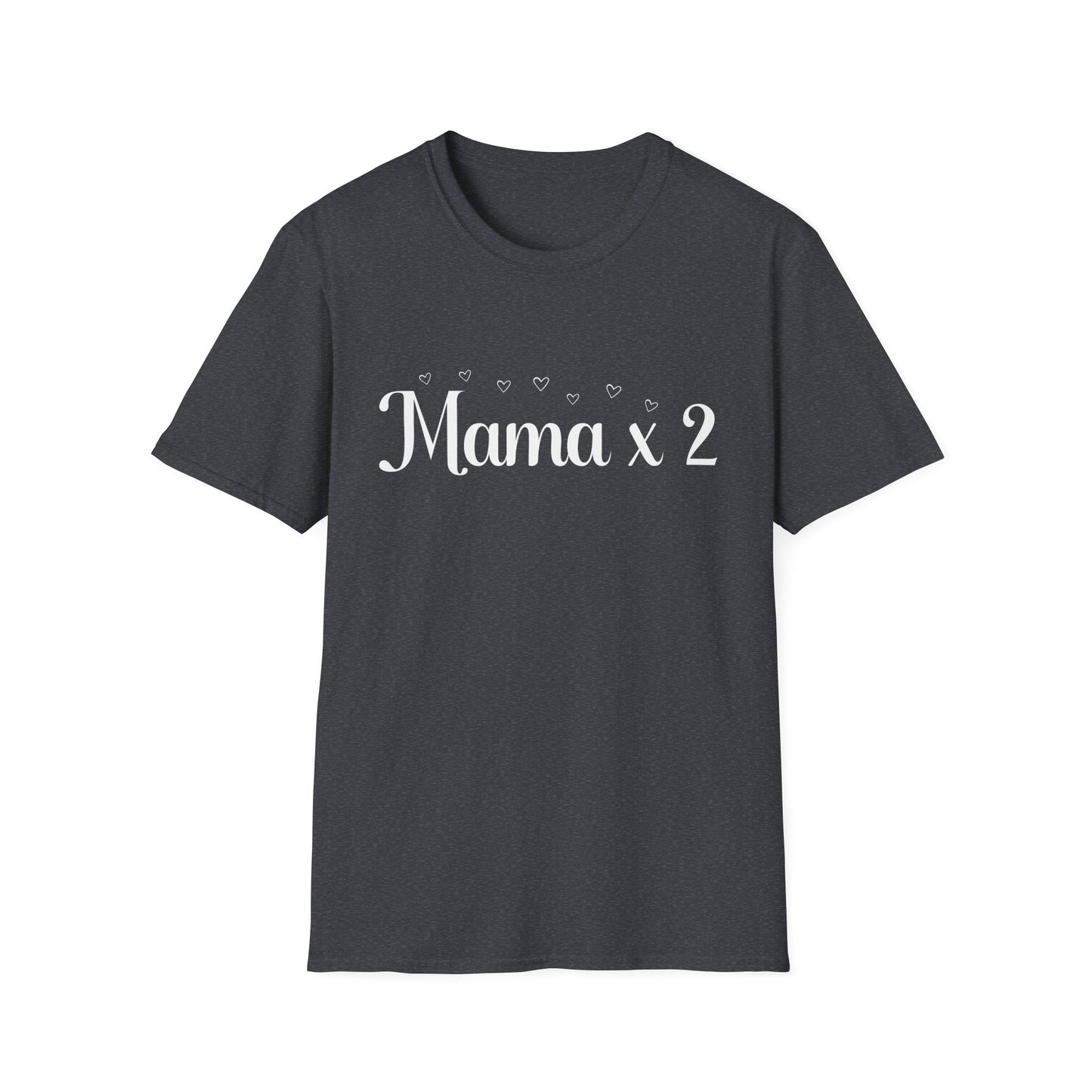 Mama x 2 Unisex Softstyle T-Shirt, Pregnancy Announcement - Amazing Faith Designs