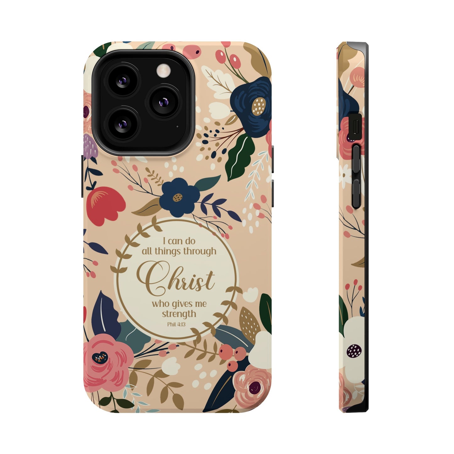 Philippians 4:13 Floral Christian MAGSAFE Phone Case - Amazing Faith Designs