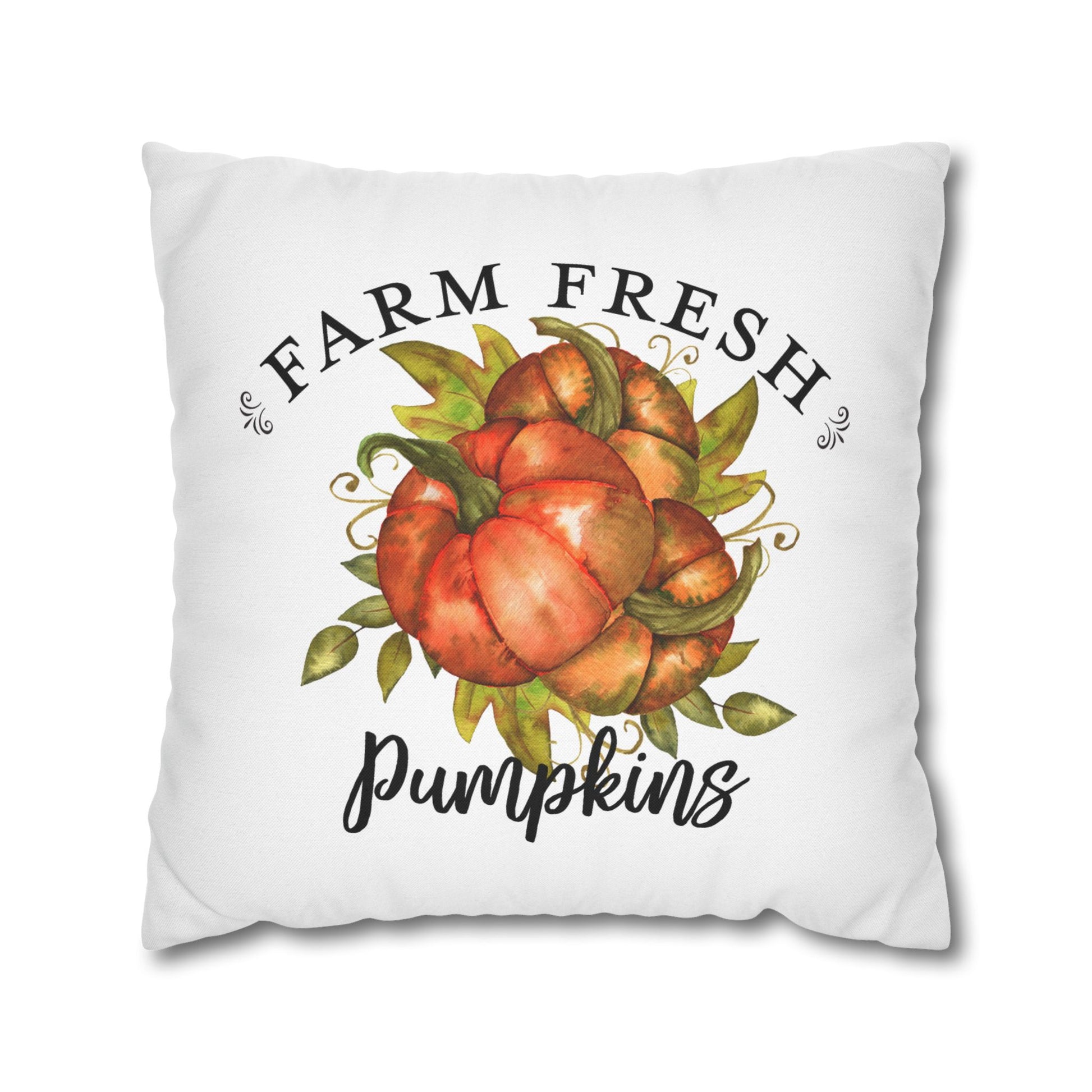 Farm Fresh Pumpkins Throw Pillow Cover - Amazing Faith Designs