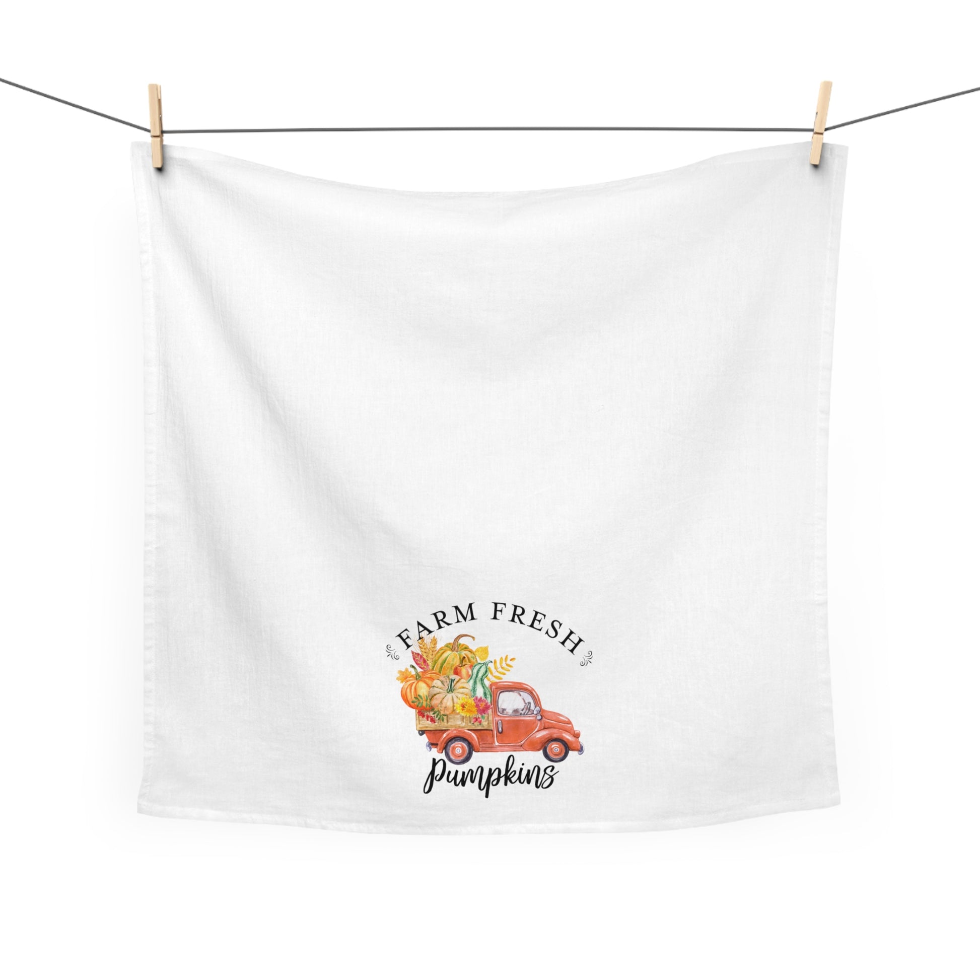 Farm Fresh Pumpkins Truck Tea Towel - Amazing Faith Designs