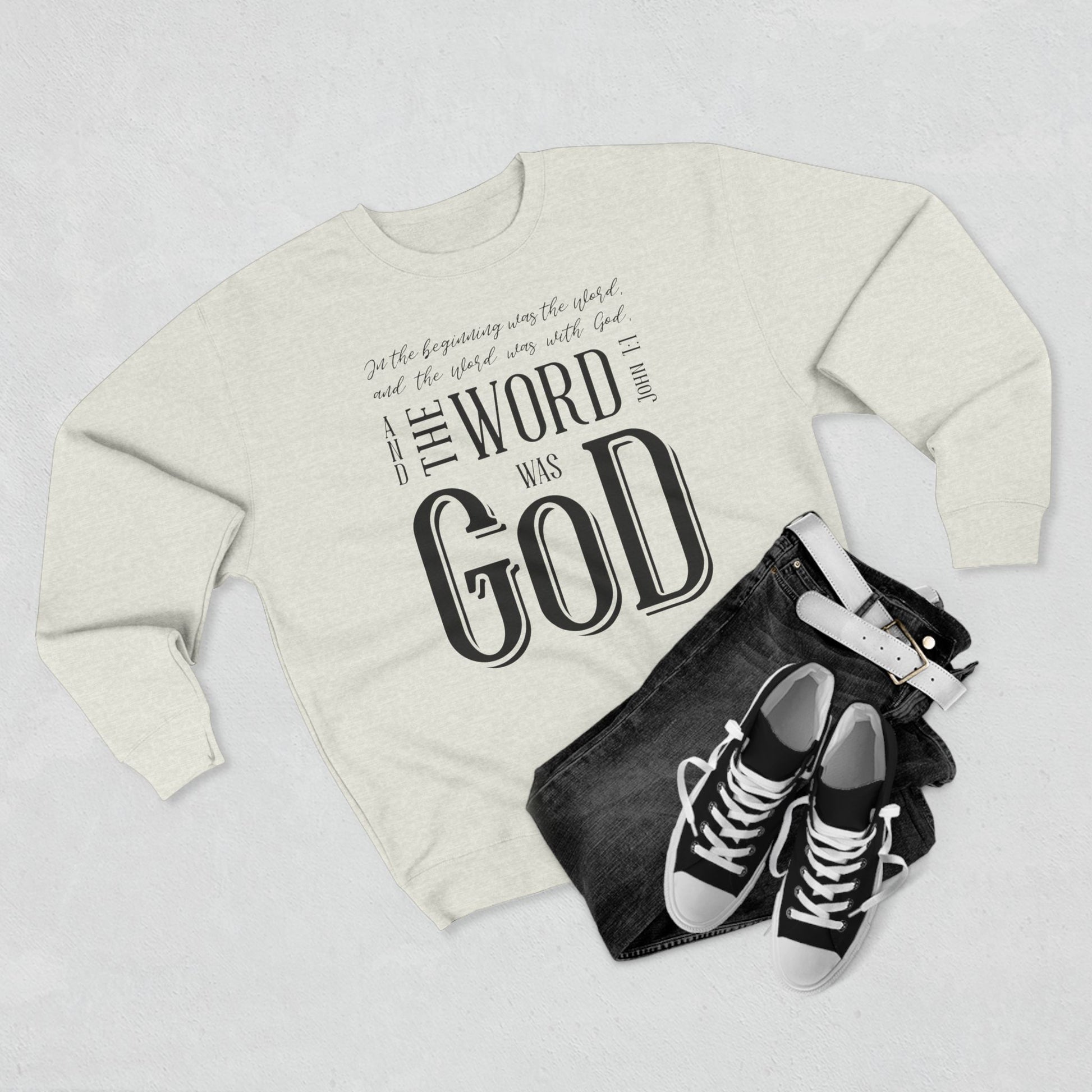 In the Beginning Scripture Christian Sweatshirt - Amazing Faith Designs