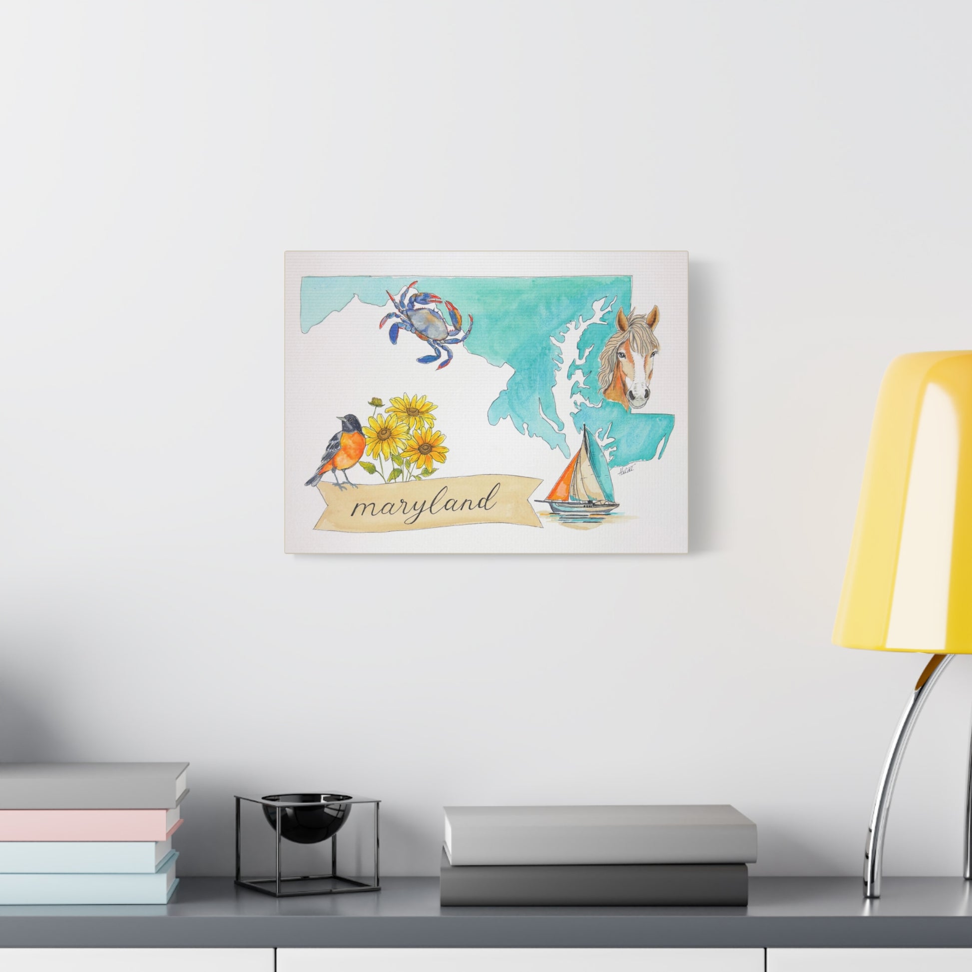 Maryland Watercolor Art Canvas - Amazing Faith Designs
