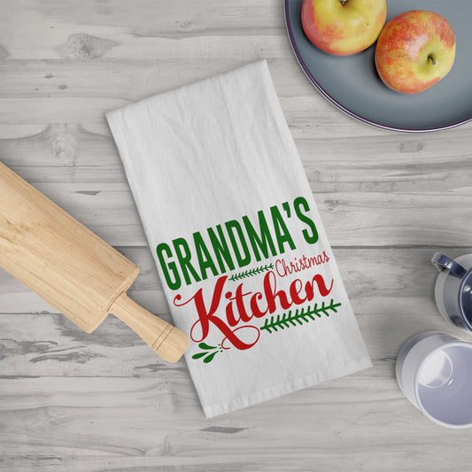 Grandma's Christmas Kitchen Tea Towel - Amazing Faith Designs