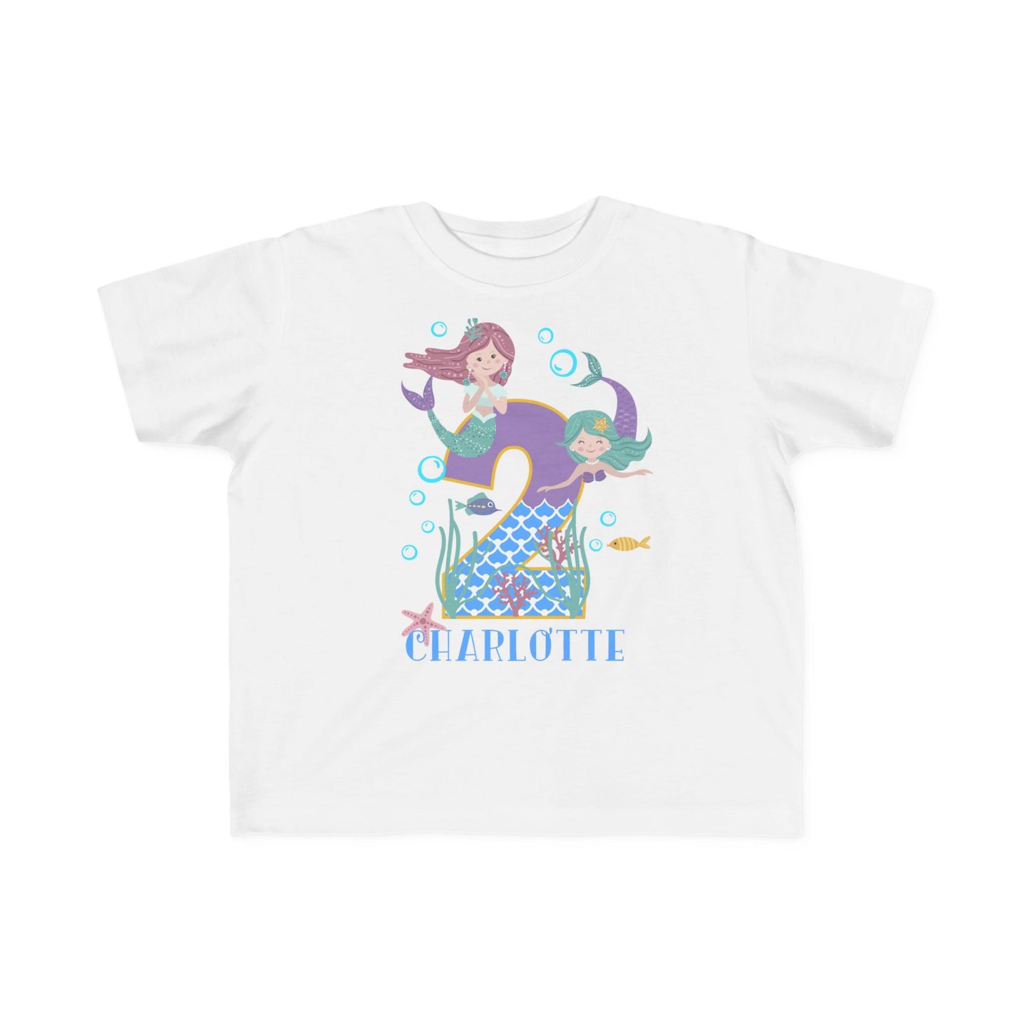 Mermaid Birthday Toddler Shirt - Amazing Faith Designs