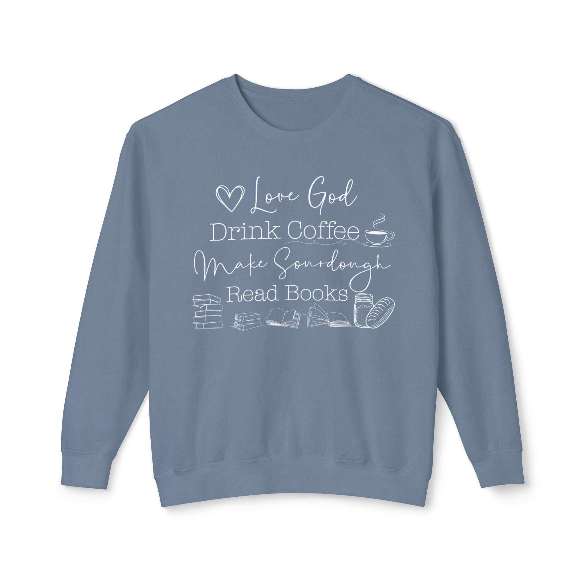 God Coffee Books Sourdough Lightweight Sweatshirt - Amazing Faith Designs
