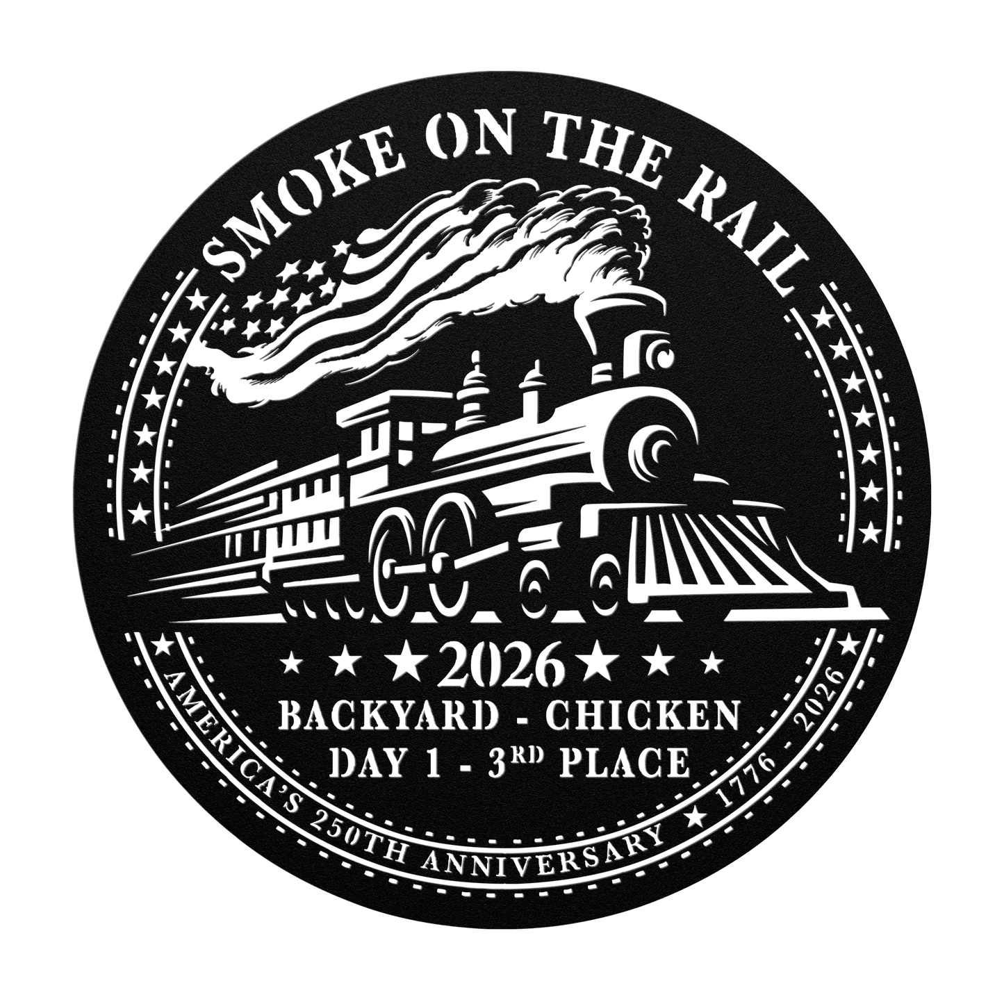 2026 Smoke on the Rail Train Trophy Metal Sign teelaunch