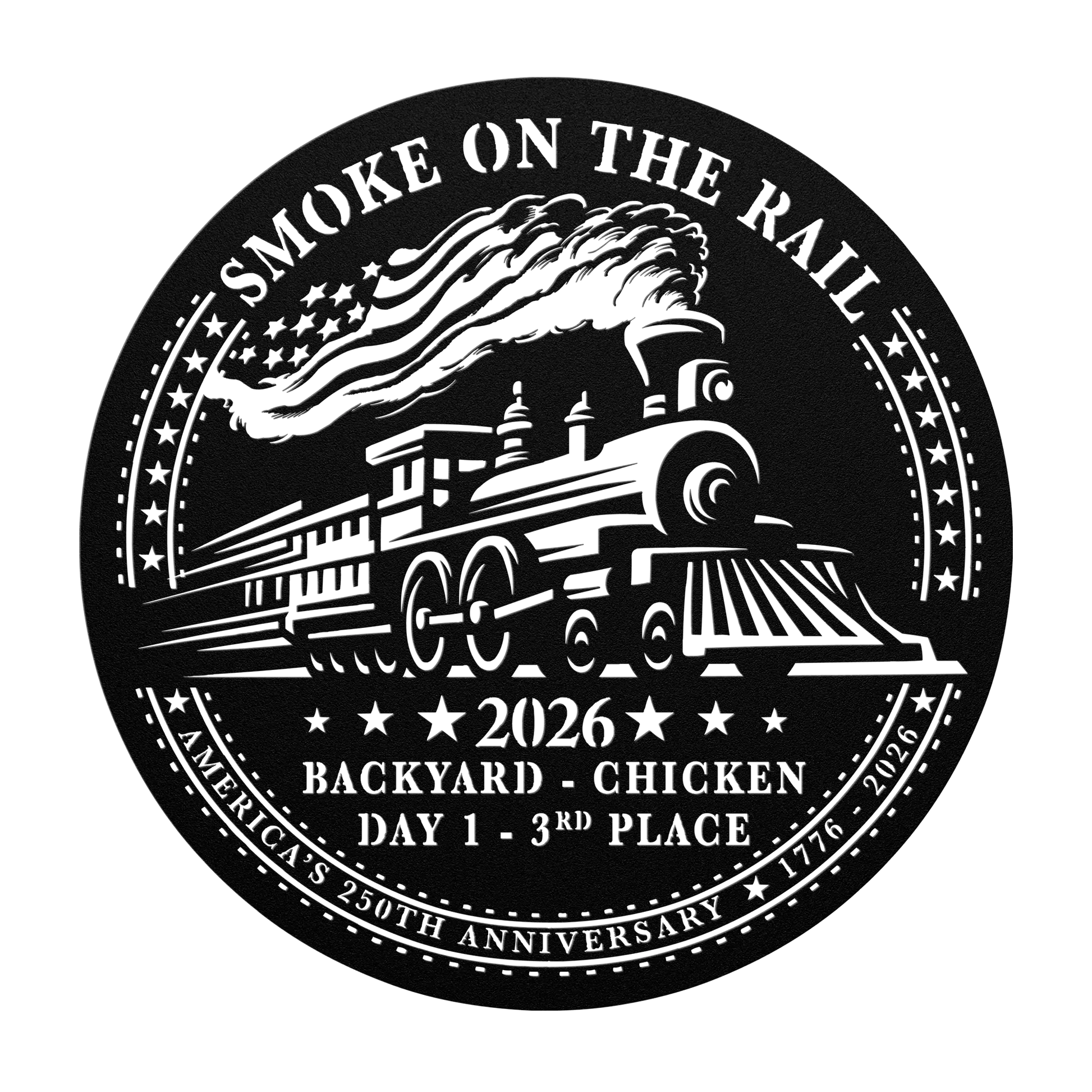 2026 Smoke on the Rail Train Trophy Metal Sign teelaunch