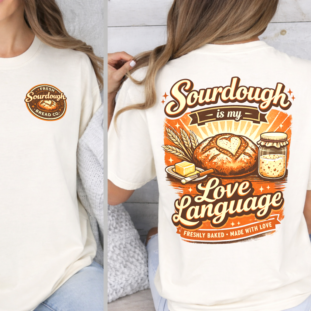 Sourdough Is My Love Language Retro T-Shirt - Amazing Faith Designs