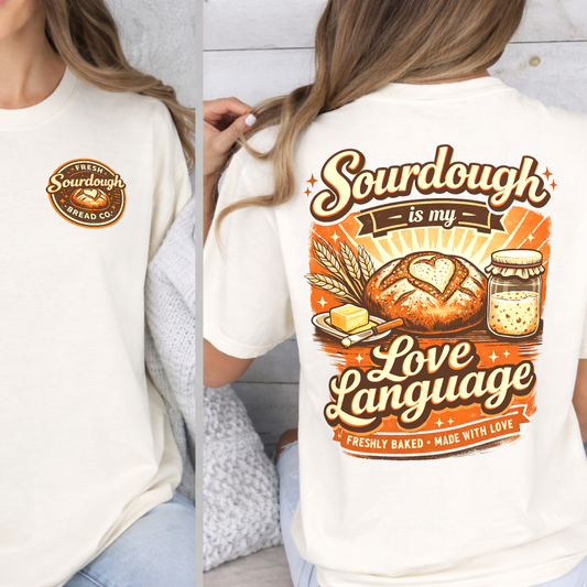 Sourdough Is My Love Language Retro T-Shirt - Amazing Faith Designs