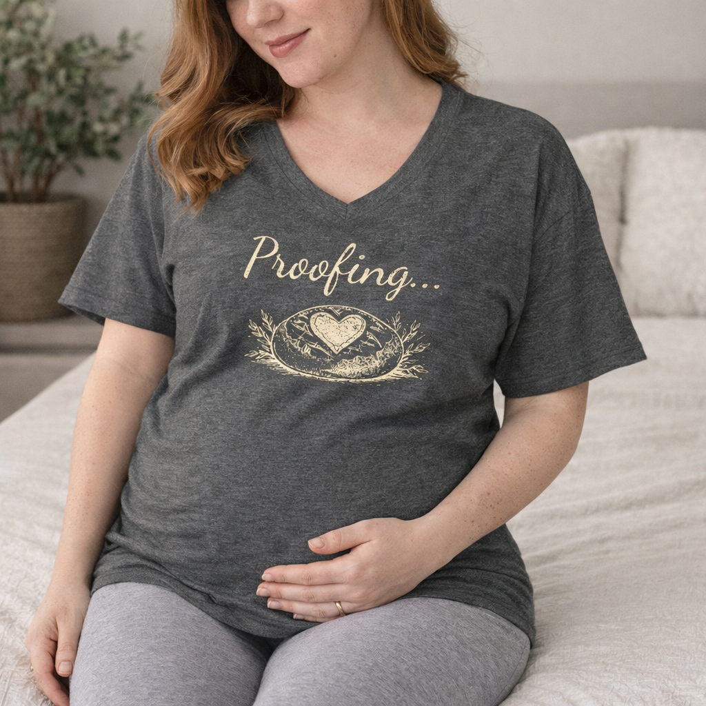 Proofing… Sourdough Pregnancy V-Neck Unisex Tee - Amazing Faith Designs