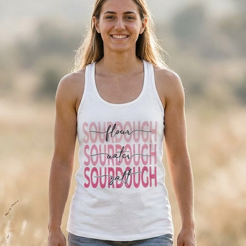 Flour Water Salt Sourdough Tank — Women's Racerback Flowy Tank - Amazing Faith Designs