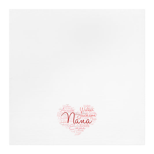 Grandma's Heart of Love Tea Towel with Children's Names - Amazing Faith Designs