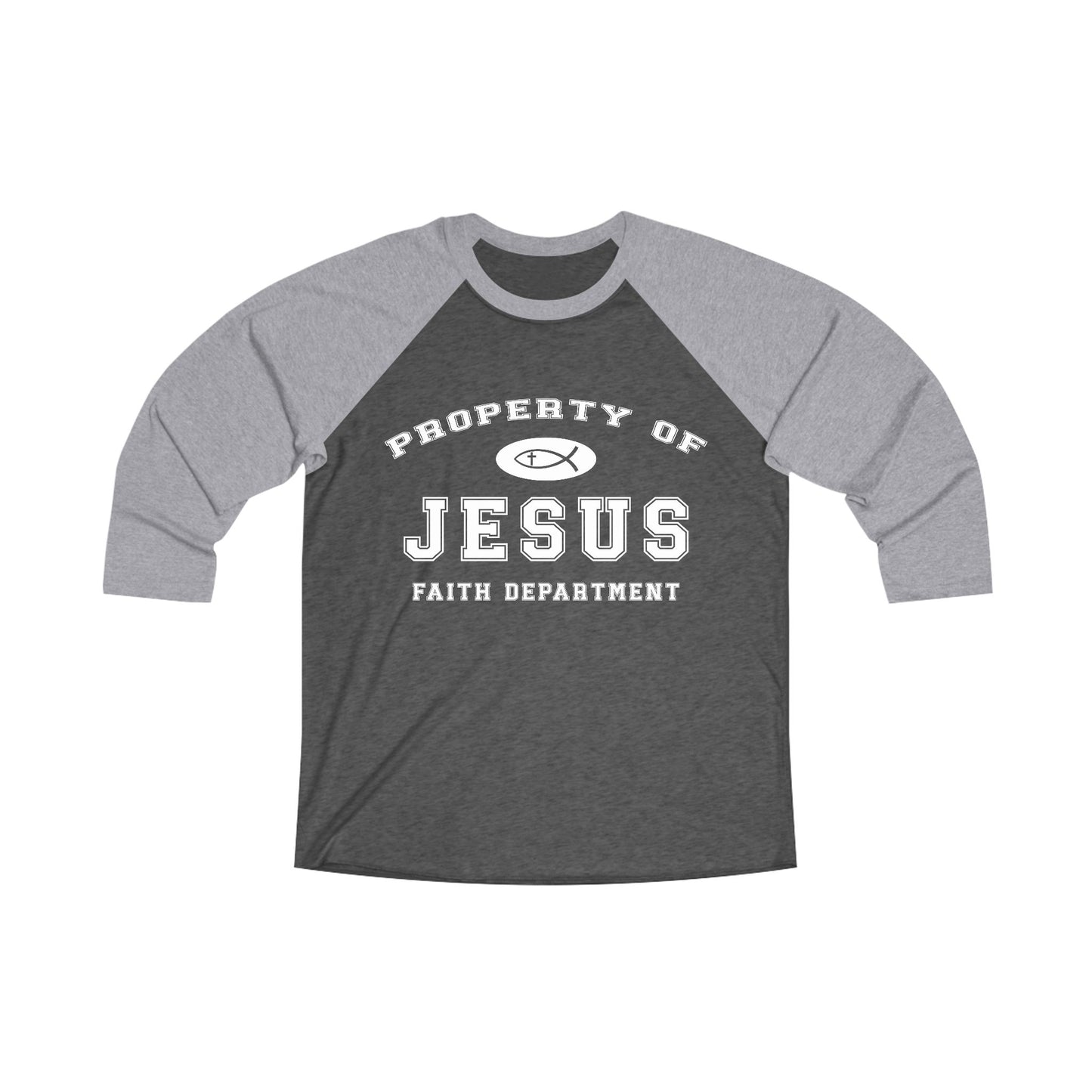 Property of Jesus Unisex Tri-Blend 3 Raglan Tee - Amazing Faith Designs