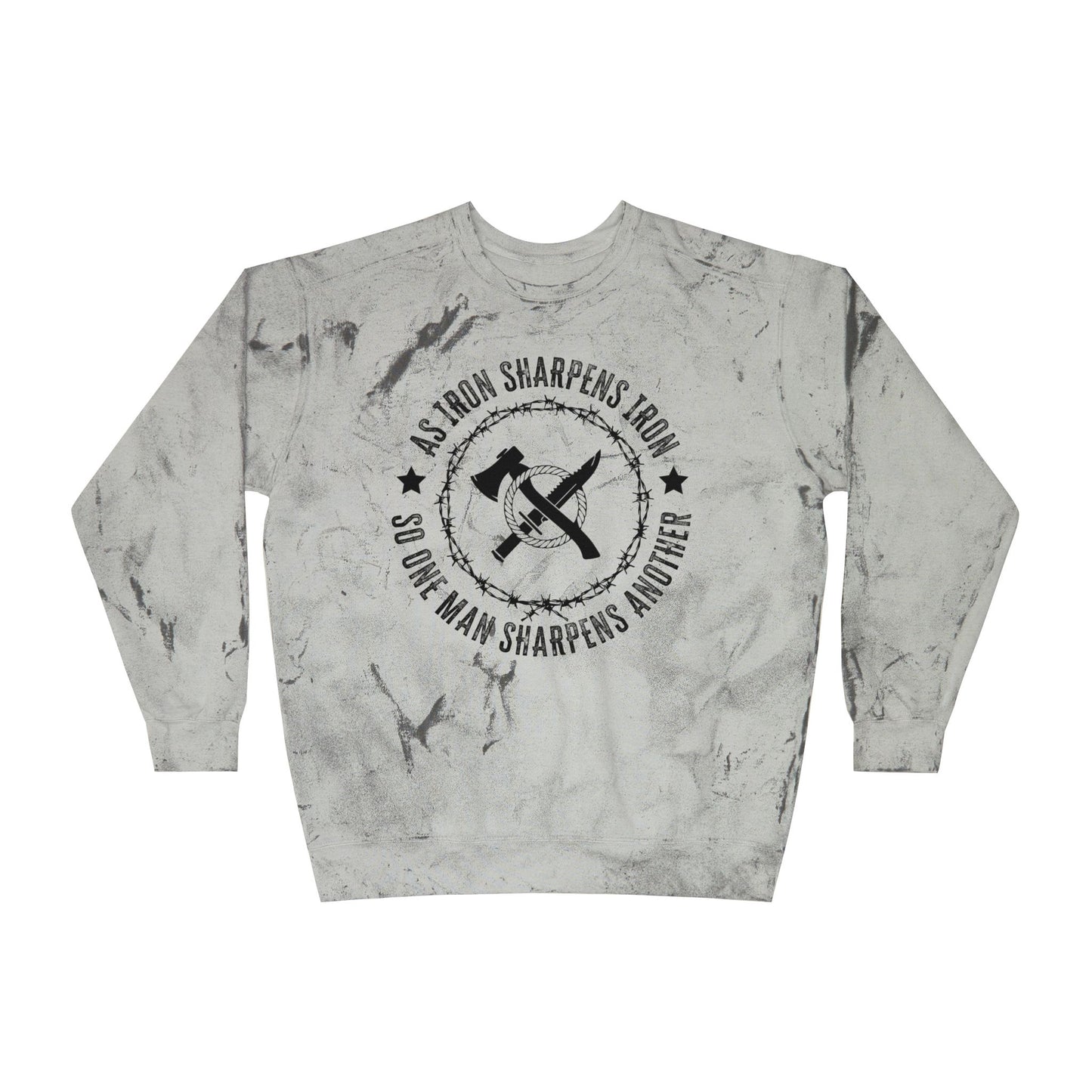 Iron Sharpens Iron Color Blast  Sweatshirt - Amazing Faith Designs