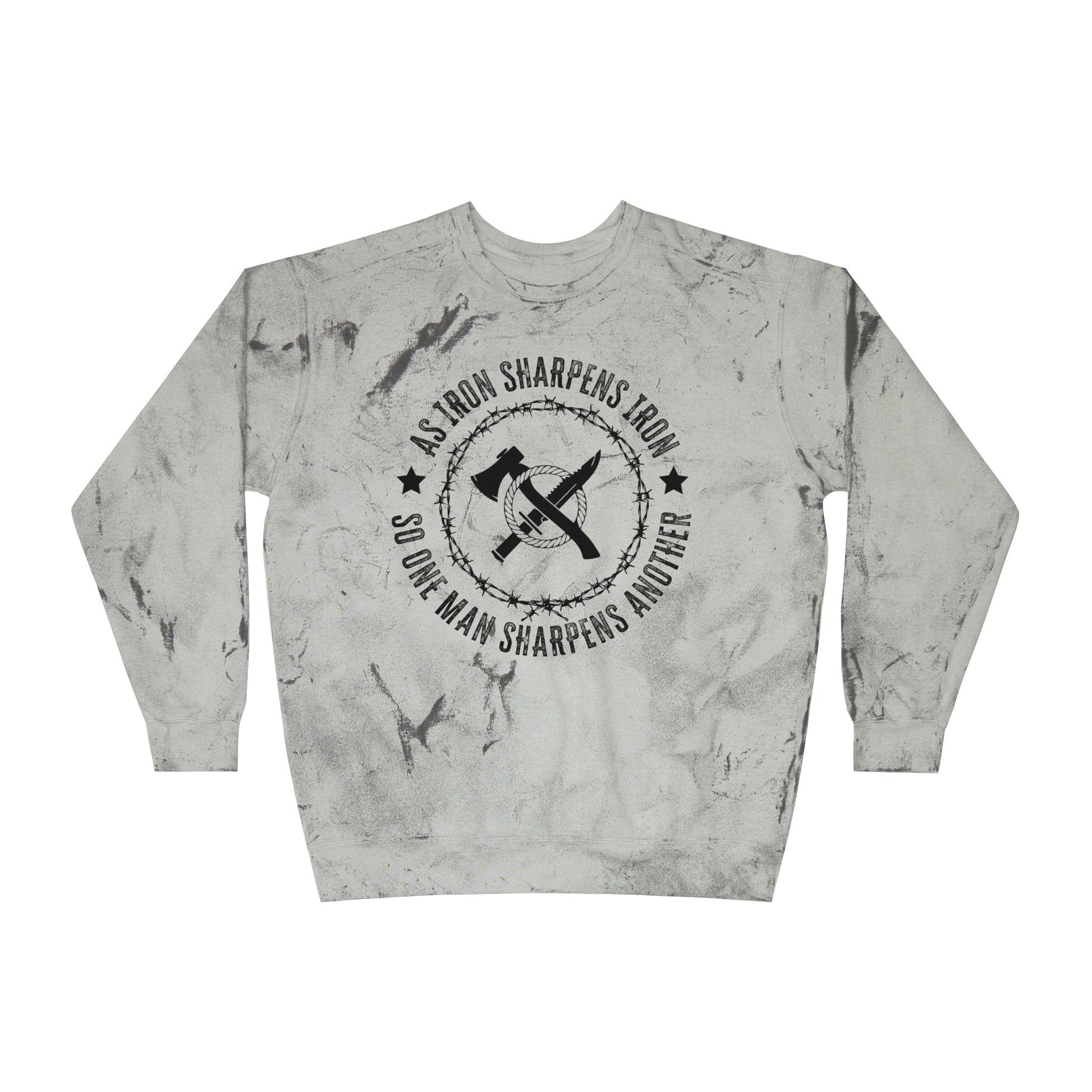 Iron Sharpens Iron Color Blast  Sweatshirt - Amazing Faith Designs