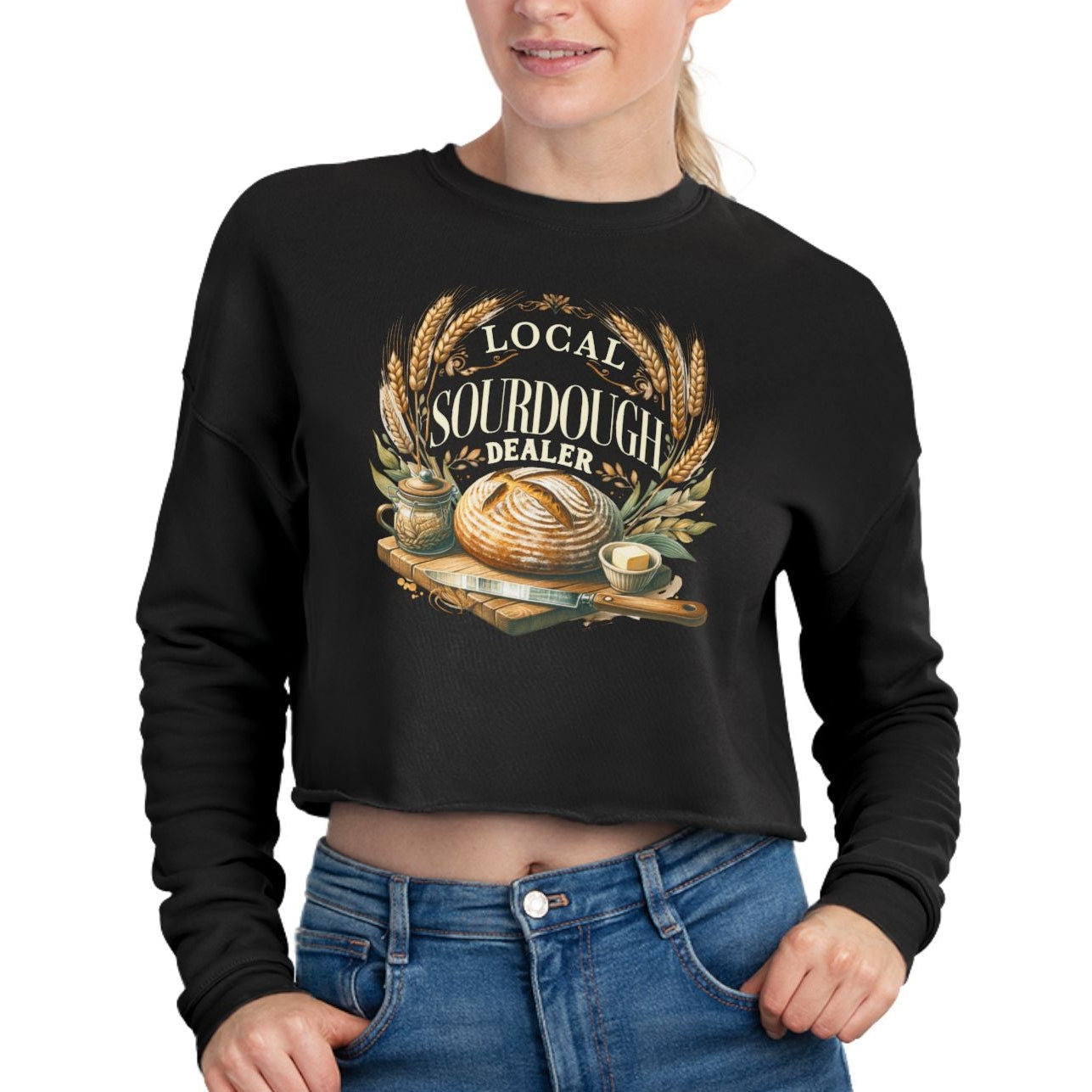 Sourdough Dealer Cropped Sweatshirt - Amazing Faith Designs