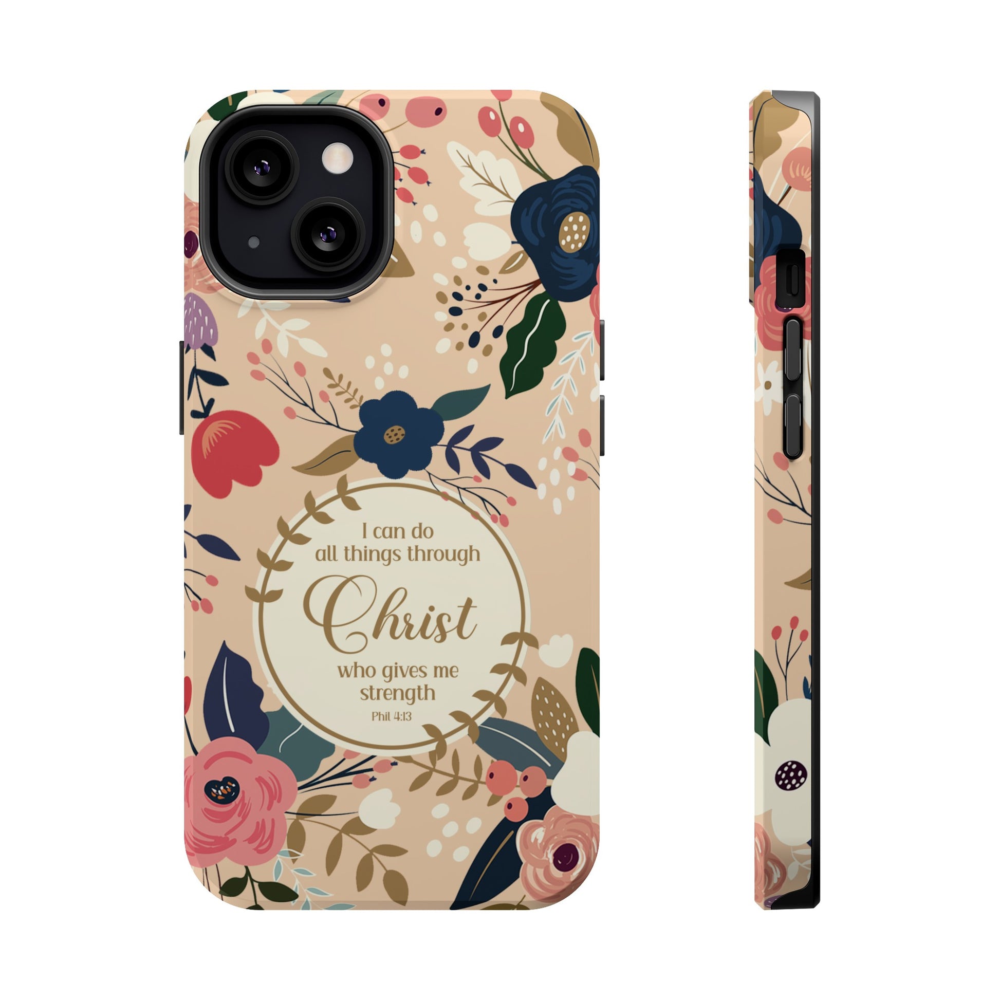 Philippians 4:13 Floral Christian MAGSAFE Phone Case - Amazing Faith Designs