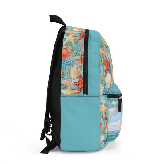 Ocean Sailboat Seashells Personalized Backpack - Amazing Faith Designs