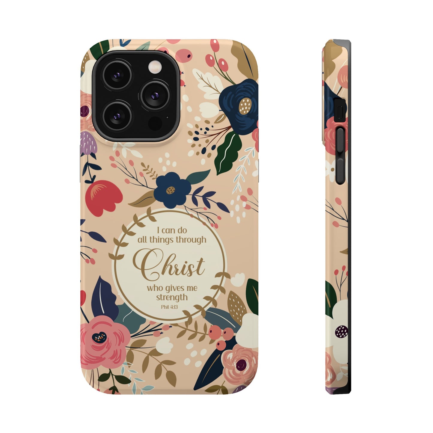 Philippians 4:13 Floral Christian MAGSAFE Phone Case - Amazing Faith Designs