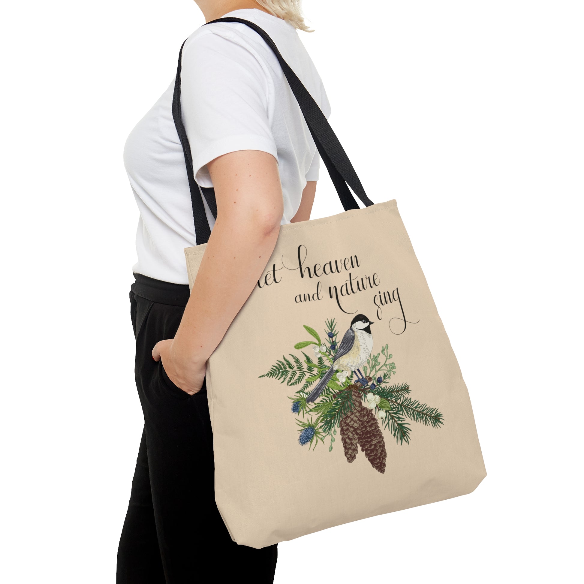 Chickadee Christmas Tote Bag | Christian Tote Bag - Amazing Faith Designs