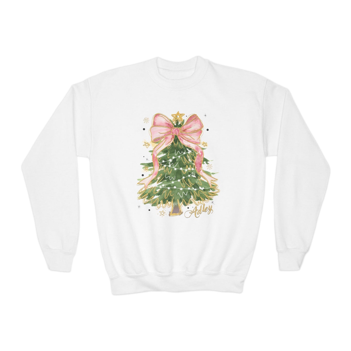 Glitter Christmas Tree Youth Sweatshirt - Amazing Faith Designs