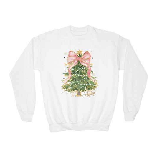 Glitter Christmas Tree Youth Sweatshirt - Amazing Faith Designs