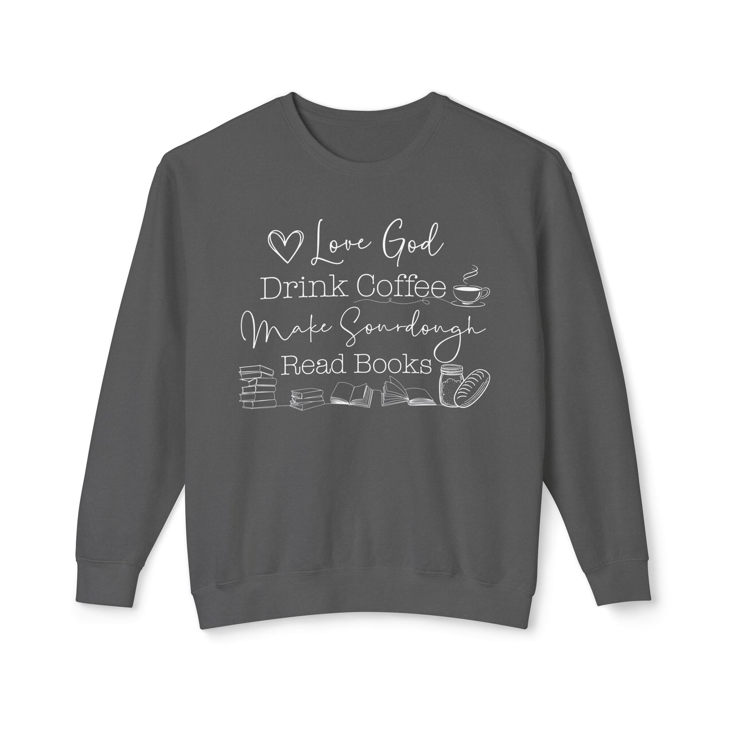 God Coffee Books Sourdough Lightweight Sweatshirt - Amazing Faith Designs