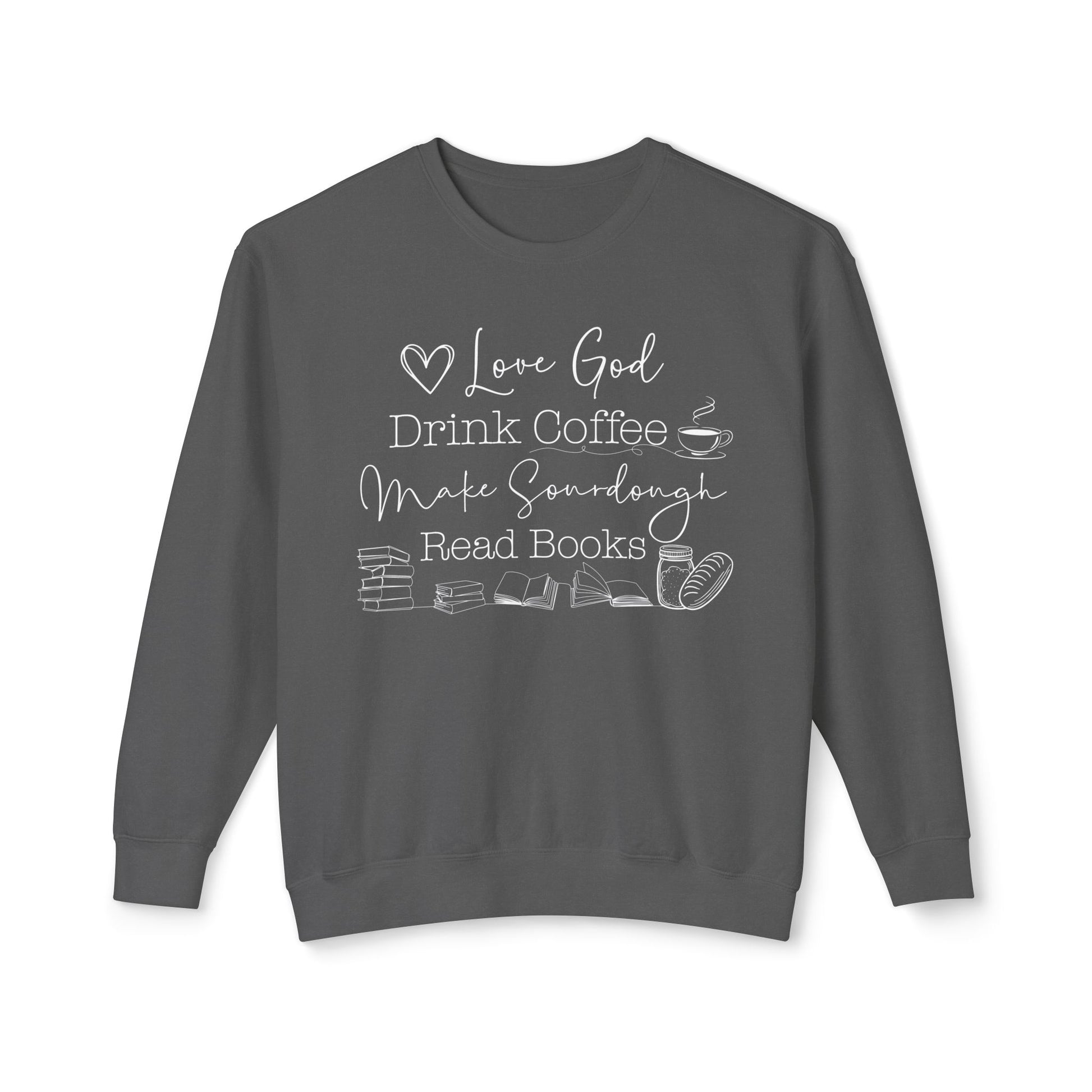 God Coffee Books Sourdough Lightweight Sweatshirt - Amazing Faith Designs
