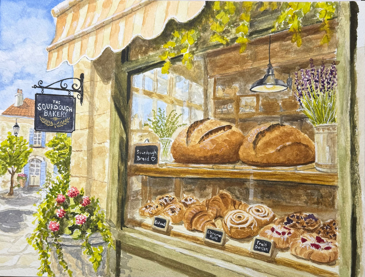 The Sourdough Bakery | Original Watercolor Painting & Fine Art Print