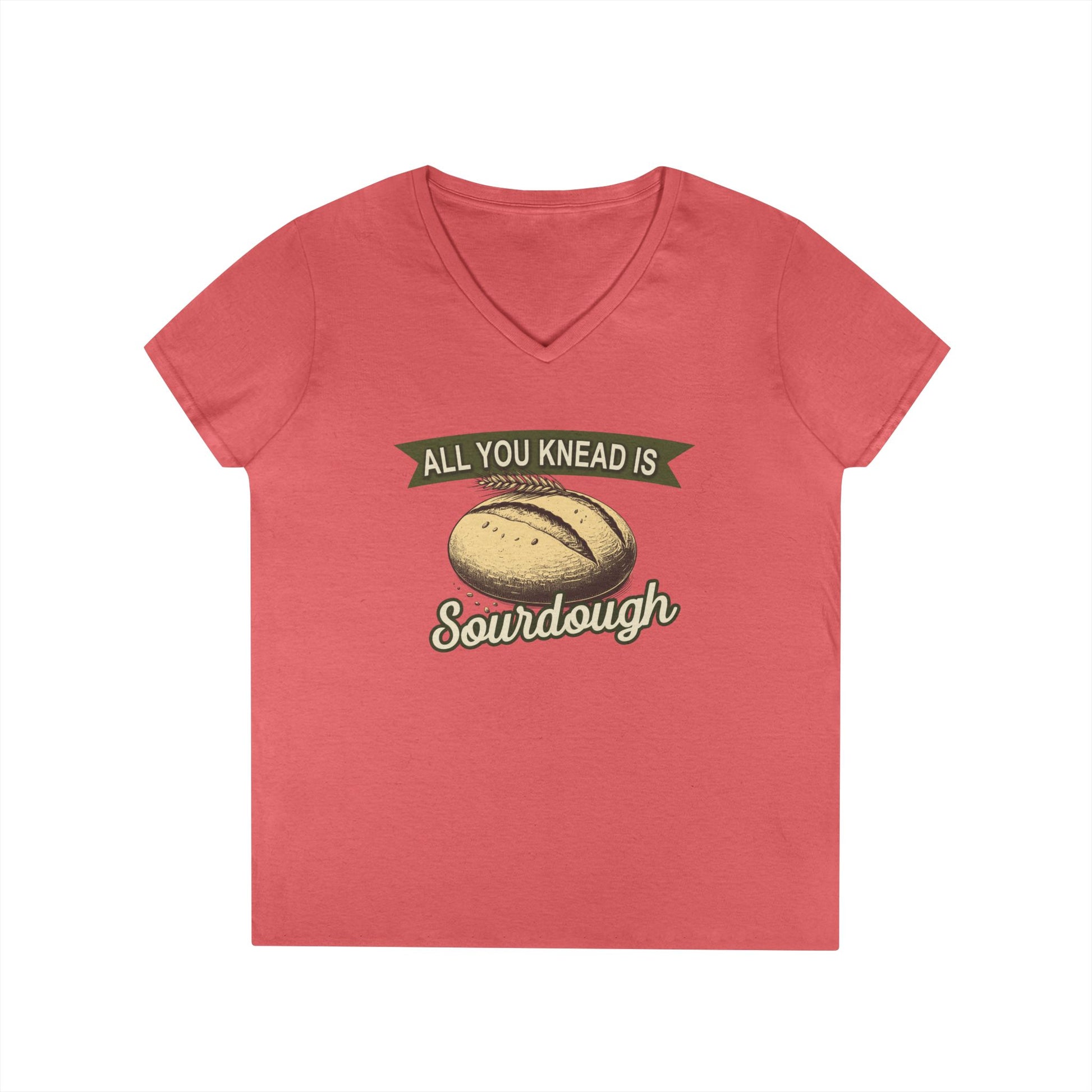 All You Knead is Sourdough Bakery V-Neck Shirt - Logo on Back - Amazing Faith Designs