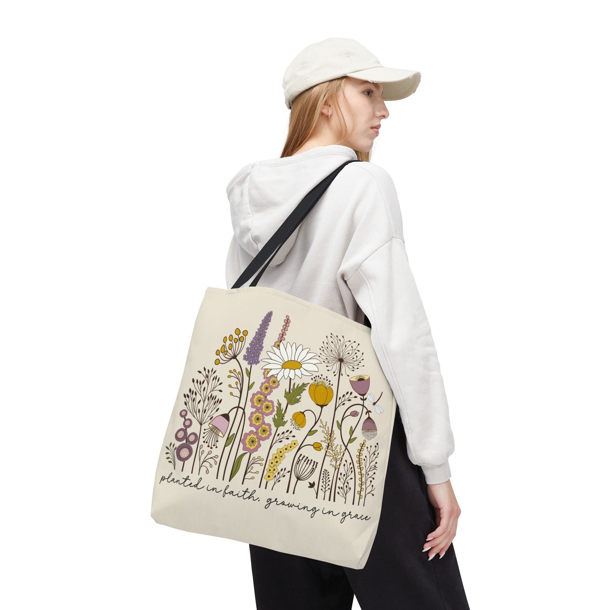Wildflower Christian Tote Bag - Amazing Faith Designs