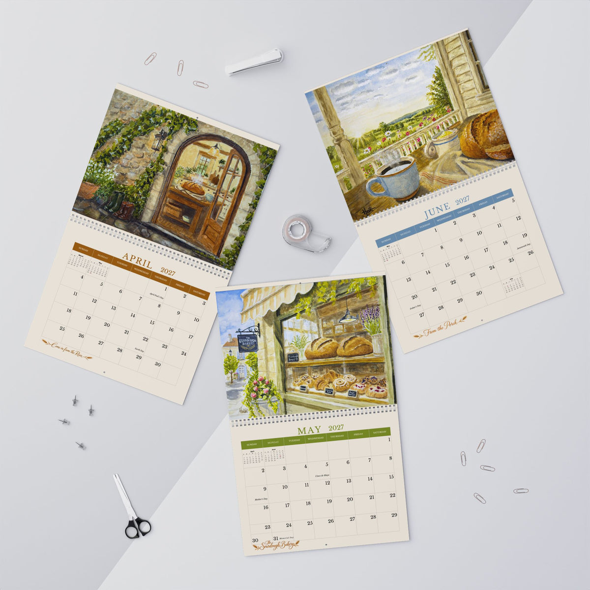 2027 Sourdough Watercolor Calendar