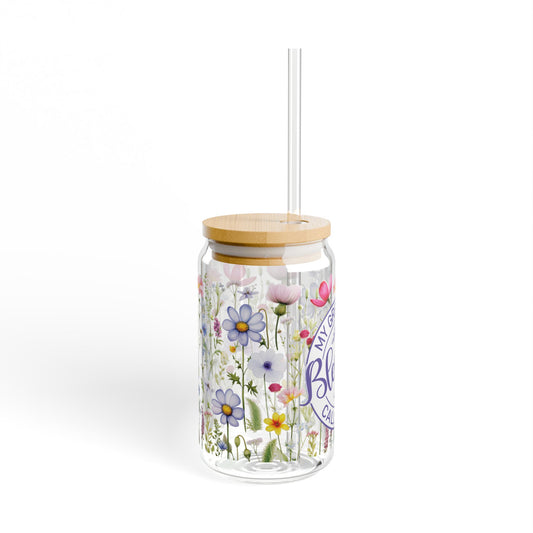 Grandma Wildflowers Sipper Glass, 16oz - Gigi - Amazing Faith Designs