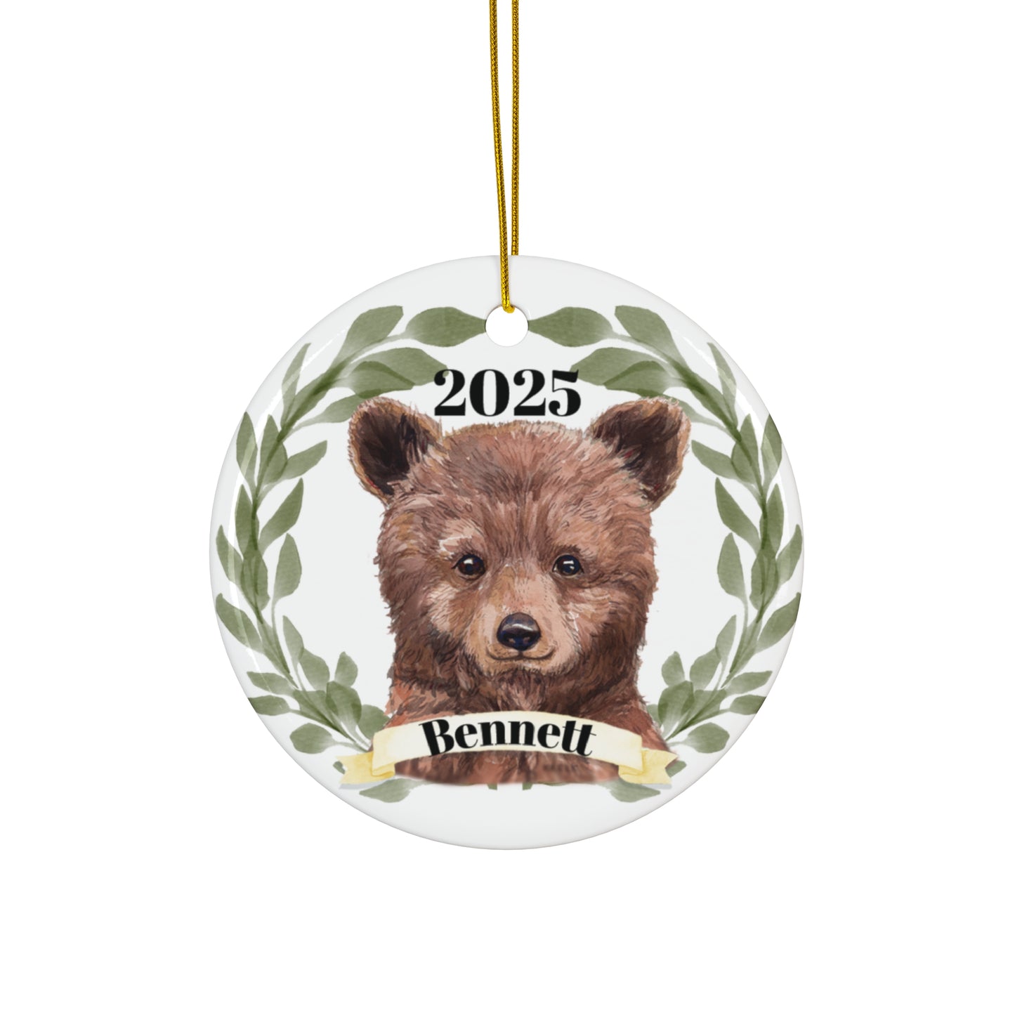 Brown Bear Personalized Ceramic Ornament - Amazing Faith Designs