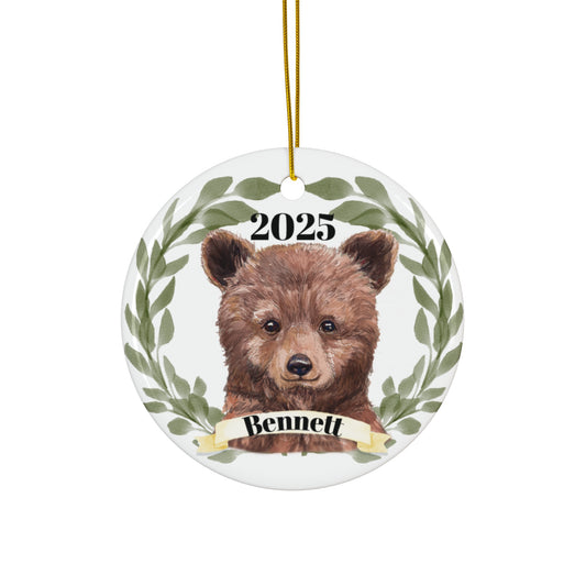 Brown Bear Personalized Ceramic Ornament - Amazing Faith Designs